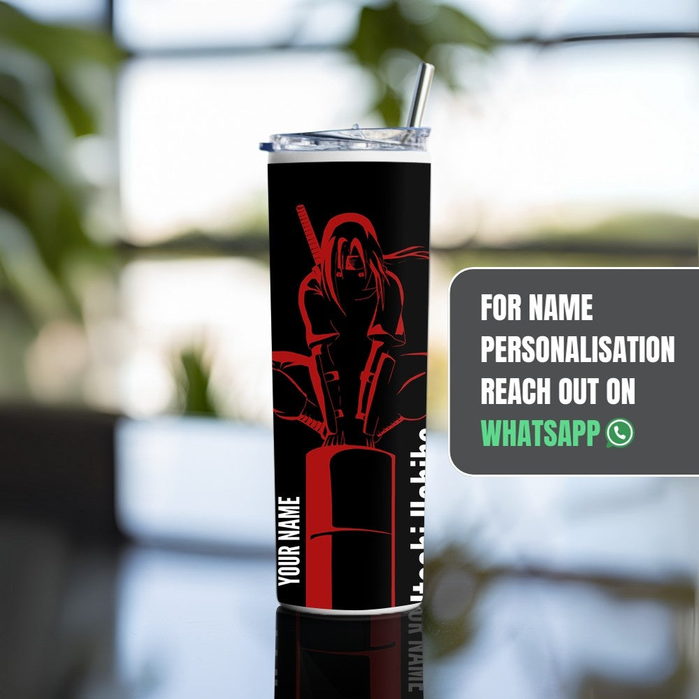 "Itachi Uchiha Anime" Tumbler with Metal Straw