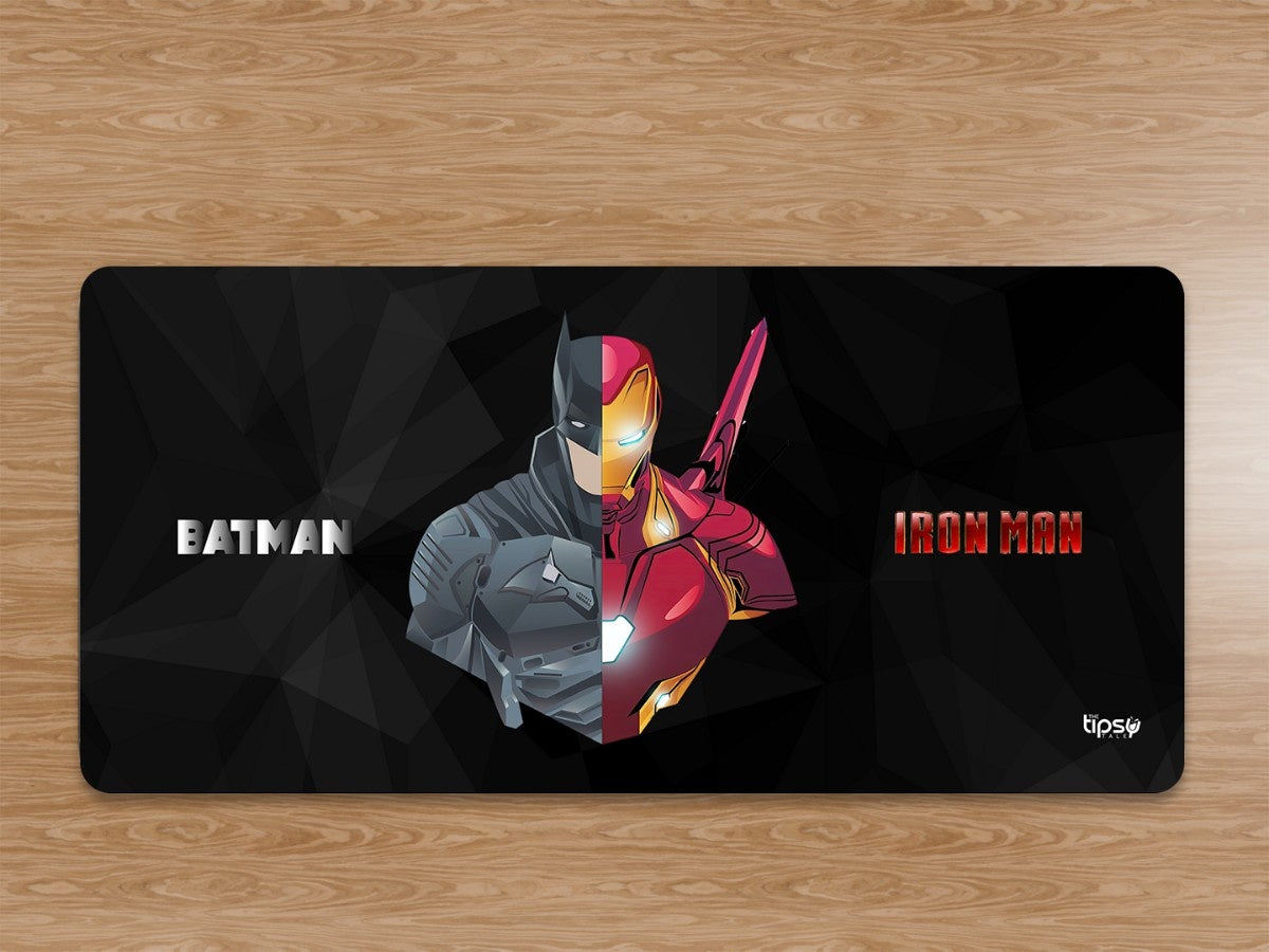 "Batman and Iron Man - Dual Style" Gaming Mousepad Elevate Your Gaming Experience