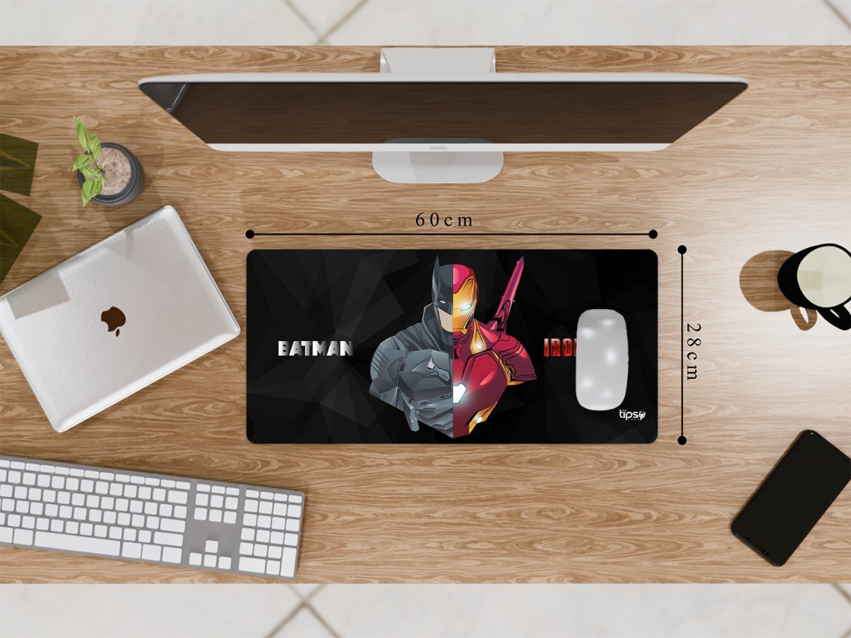 "Batman and Iron Man - Dual Style" Gaming Mousepad Elevate Your Gaming Experience