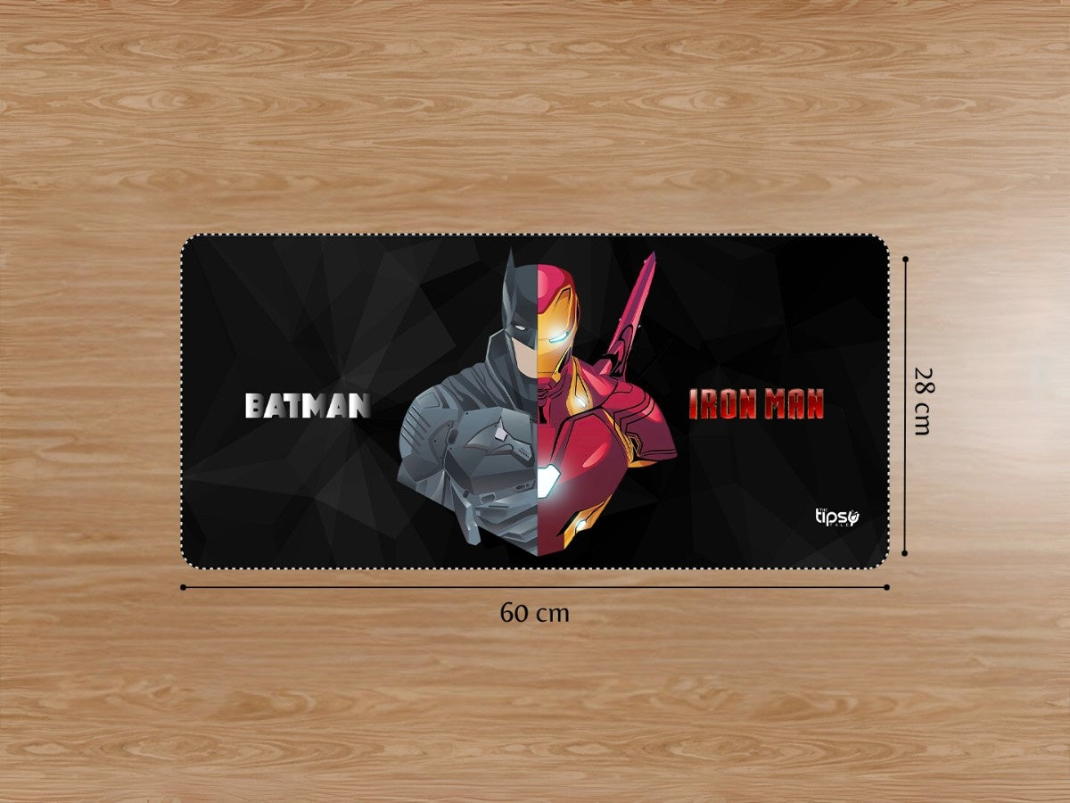 "Batman and Iron Man - Dual Style" Gaming Mousepad Elevate Your Gaming Experience
