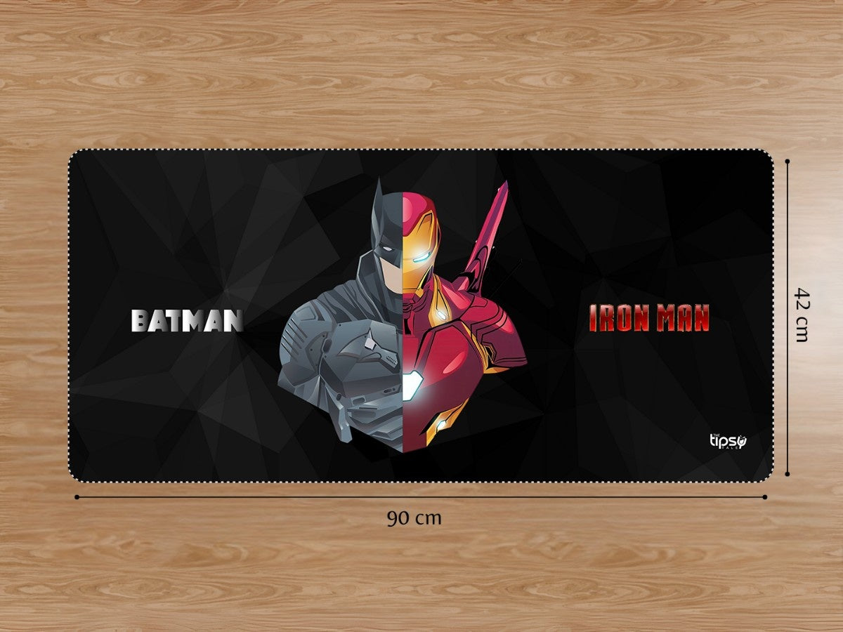 "Batman and Iron Man - Dual Style" Gaming Mousepad Elevate Your Gaming Experience