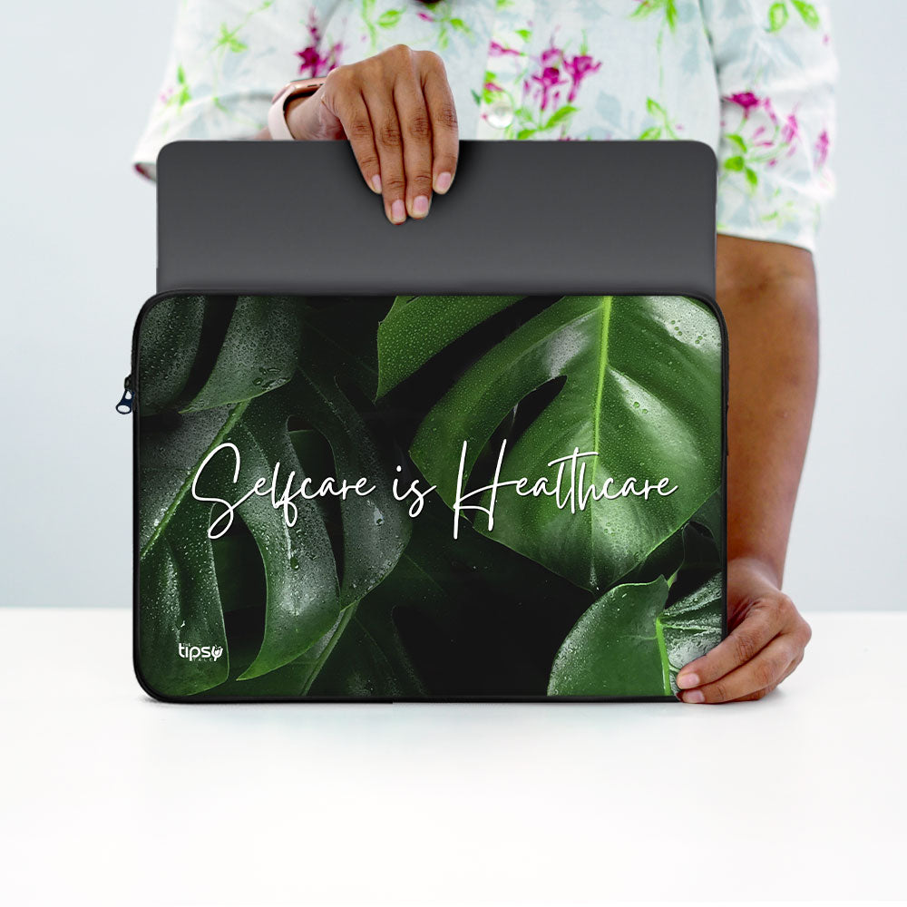 "Selfcare is healthcare" Laptop Sleeves:Bold Modern Design for Every Size
