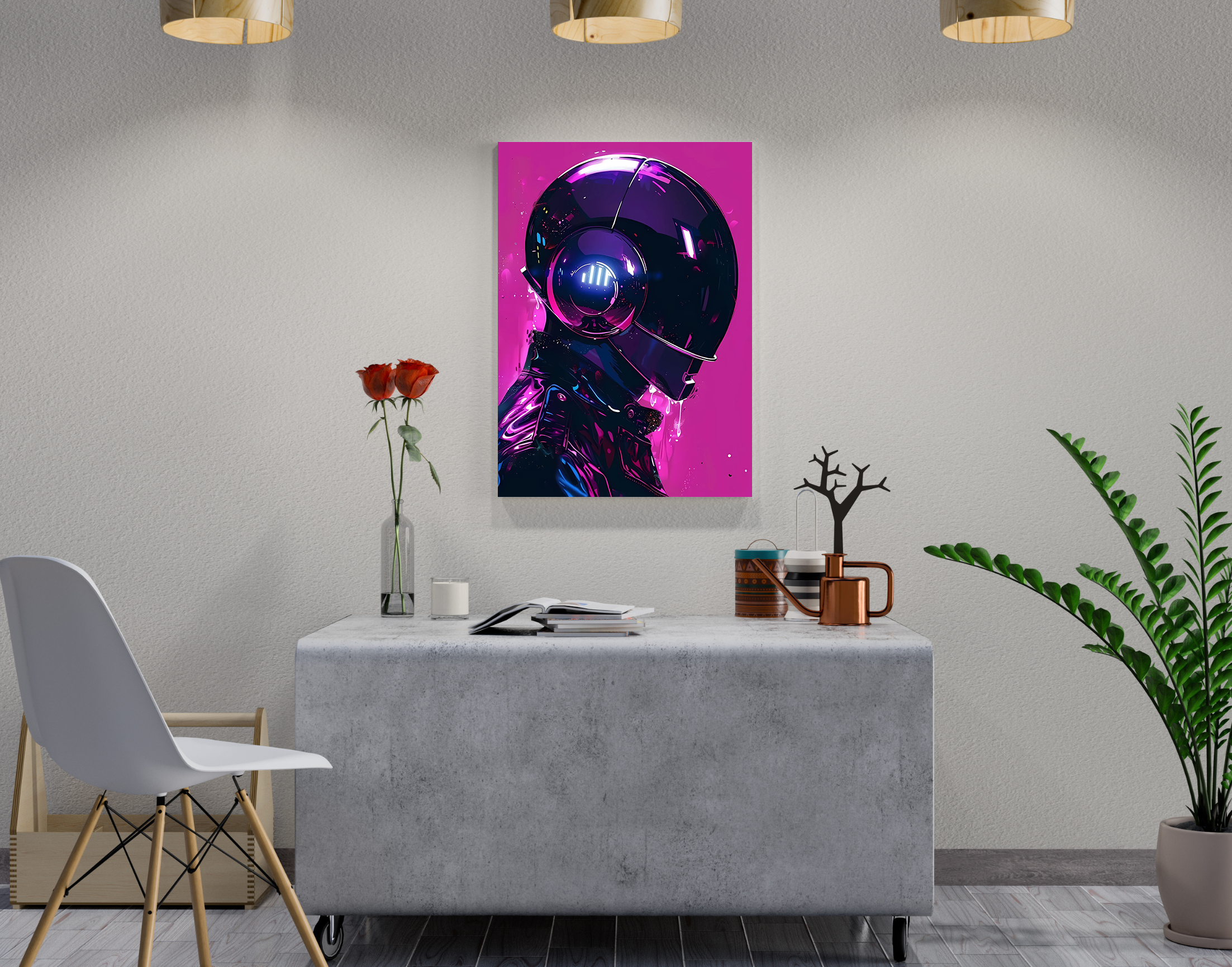 "AI in virtual-Robot Version"- Shiny & Sturdy Metallic Poster Art That Pops & Sticks