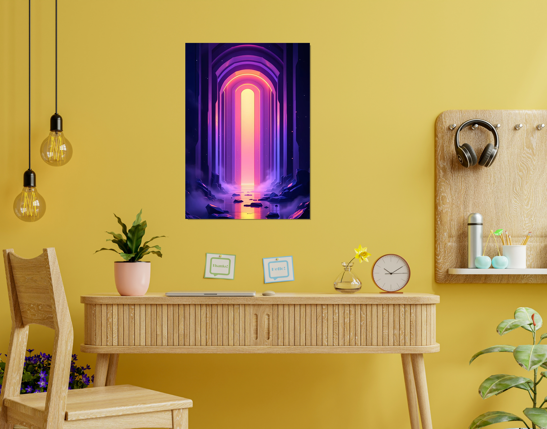 "AI in virtual-Robot Doorway"- Shiny & Sturdy Metallic Poster Art That Pops & Sticks