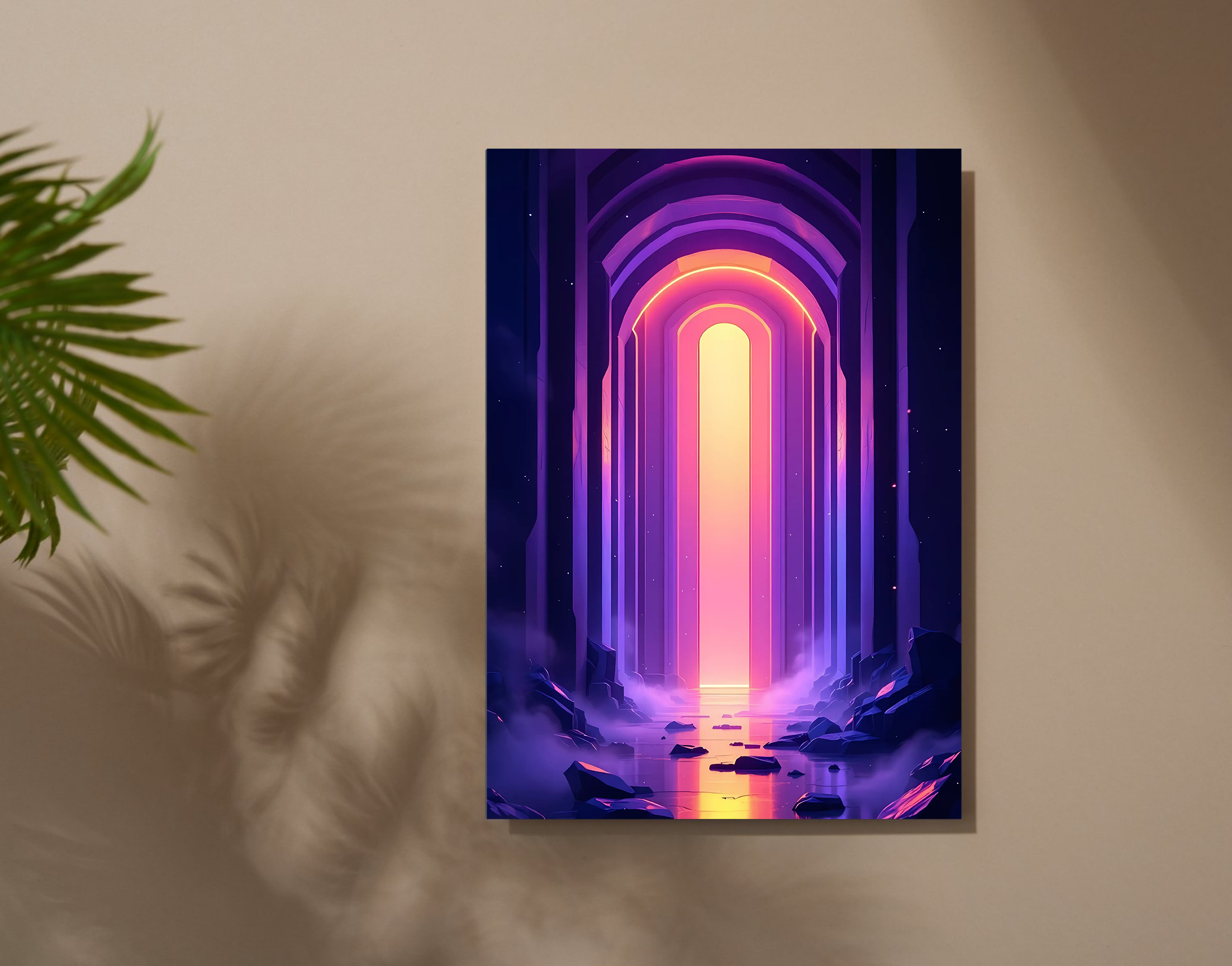 "AI in virtual-Robot Doorway"- Shiny & Sturdy Metallic Poster Art That Pops & Sticks