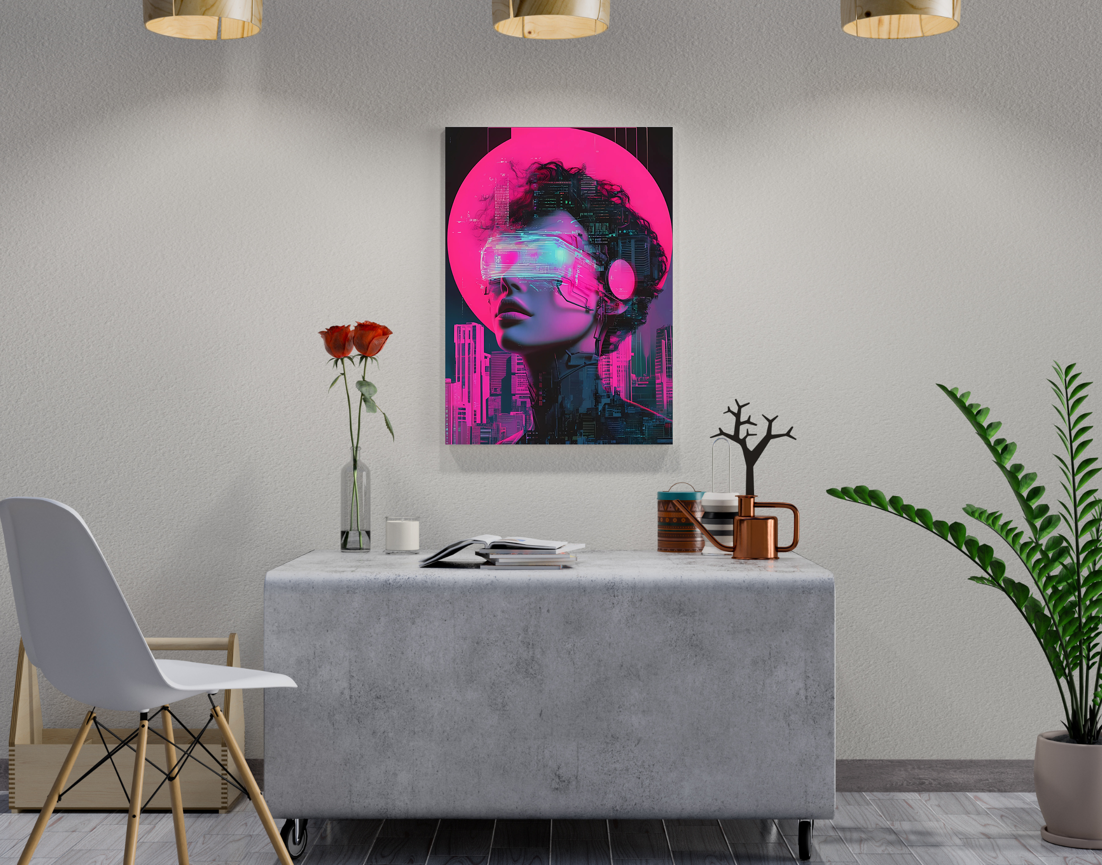 "AI in virtual-Human"- Shiny & Sturdy Metallic Poster Art That Pops & Sticks