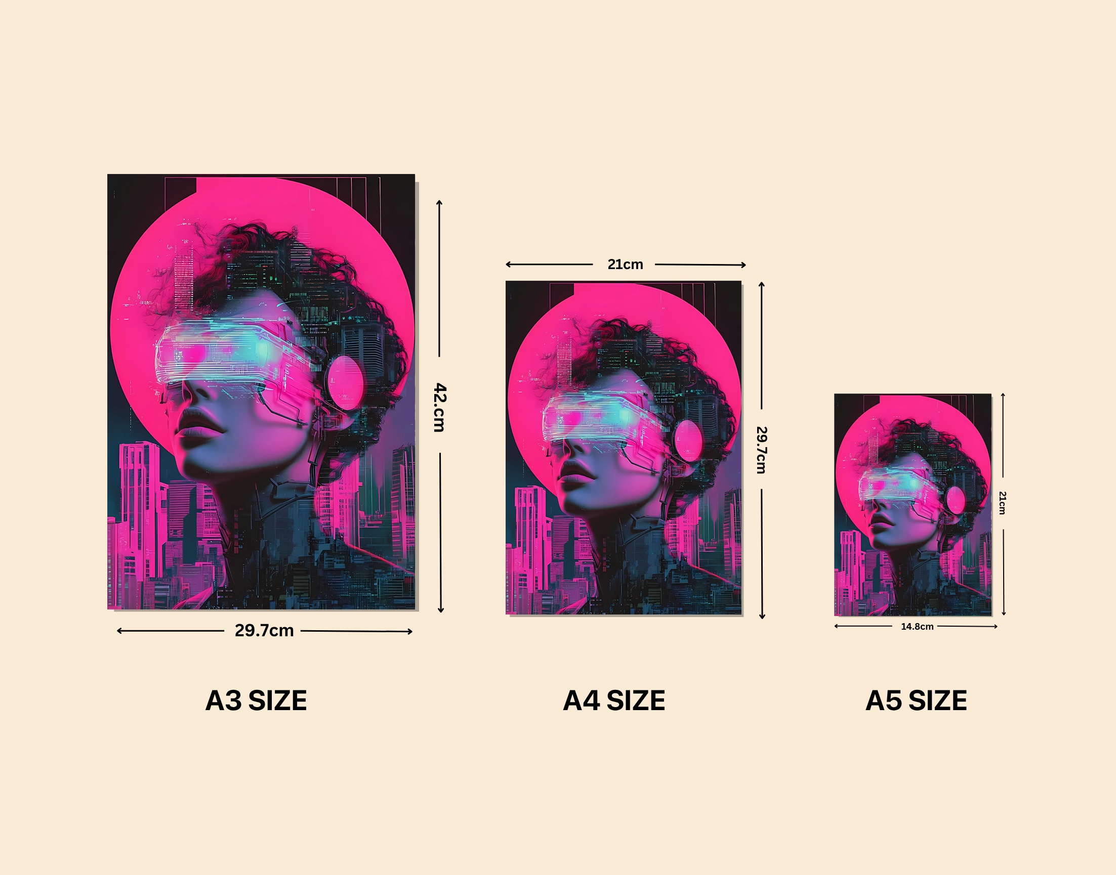 "AI in virtual-Human"- Shiny & Sturdy Metallic Poster Art That Pops & Sticks