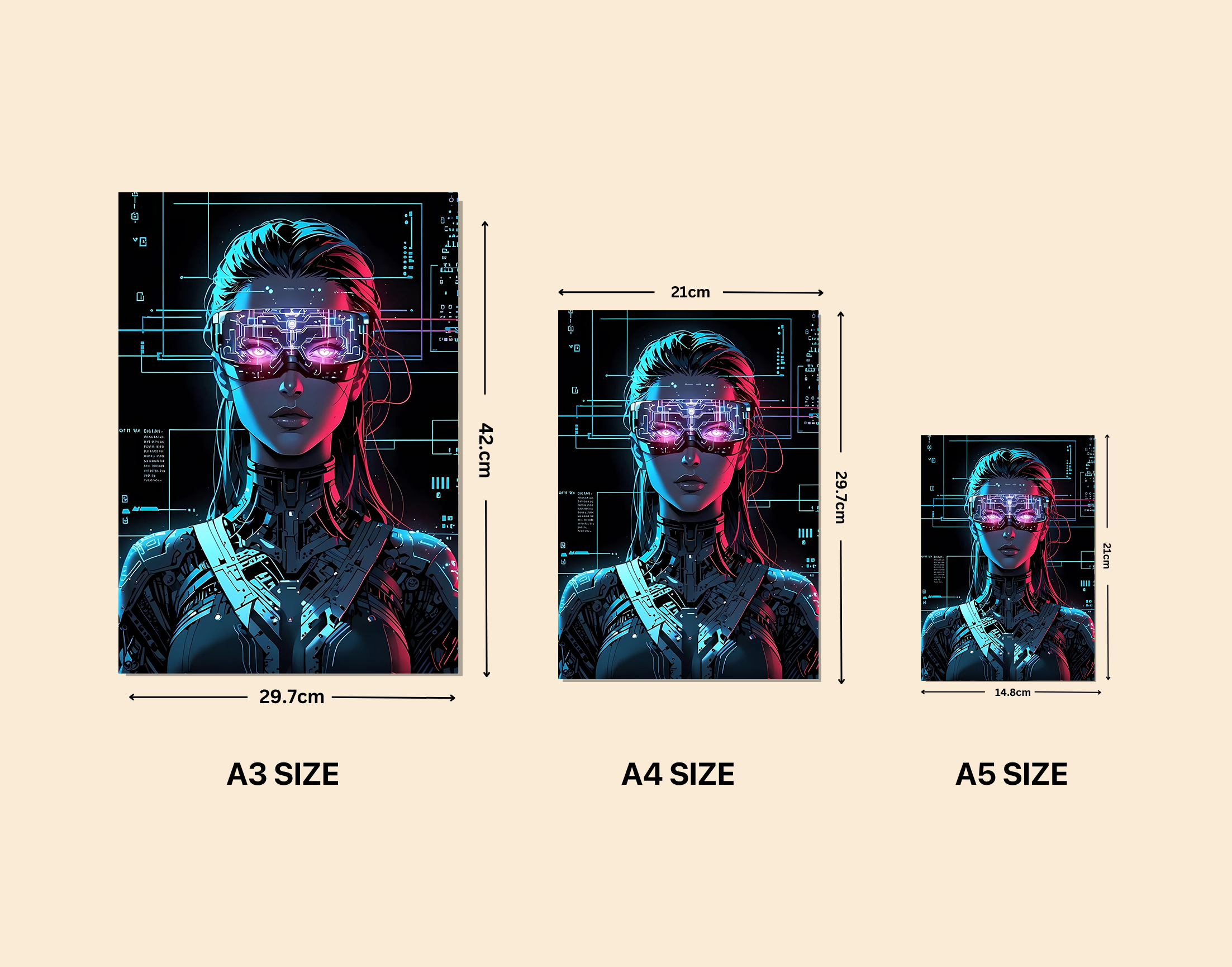 "AI women- Robot Look"- Shiny & Sturdy Metallic Poster Art That Pops & Sticks