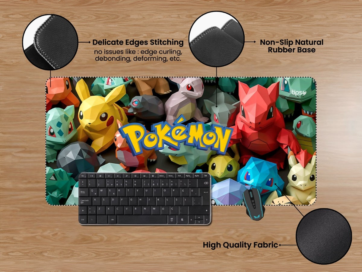 "Pokemons in Low Poly style" Gaming Mousepad Elevate Your Gaming Experience