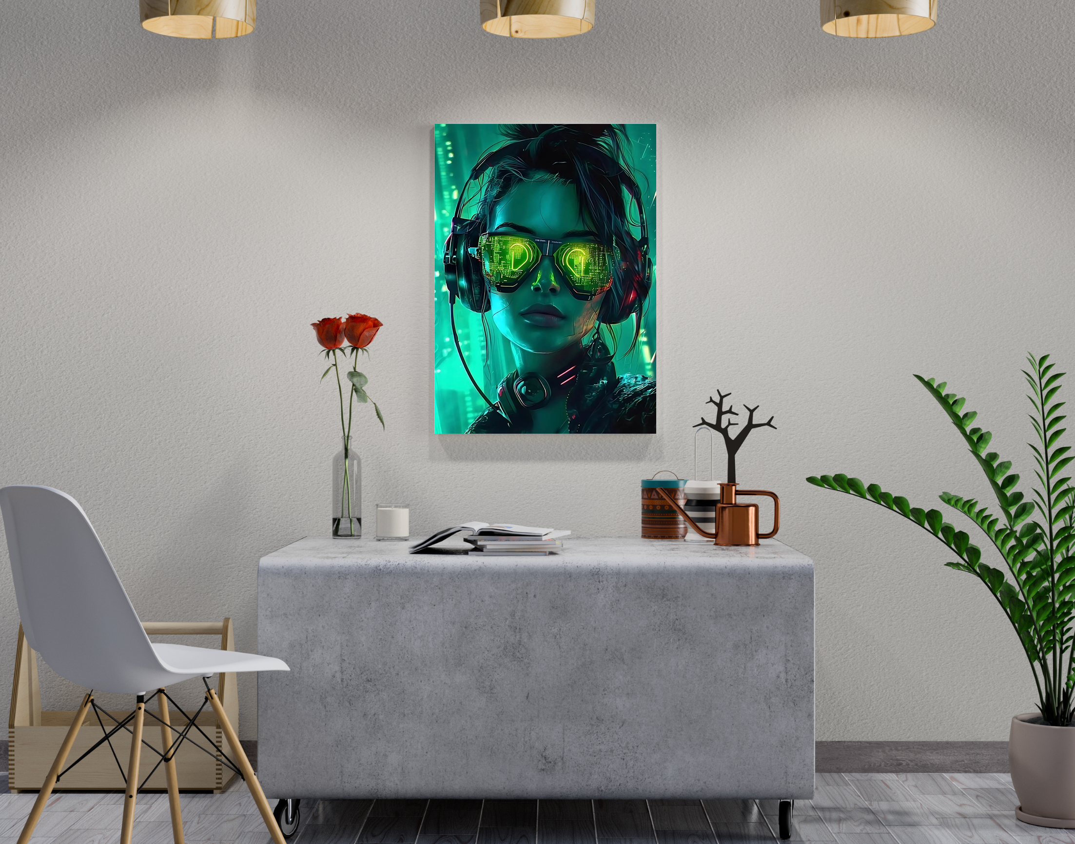 "AI women- Boss Look"- Shiny & Sturdy Metallic Poster Art That Pops & Sticks