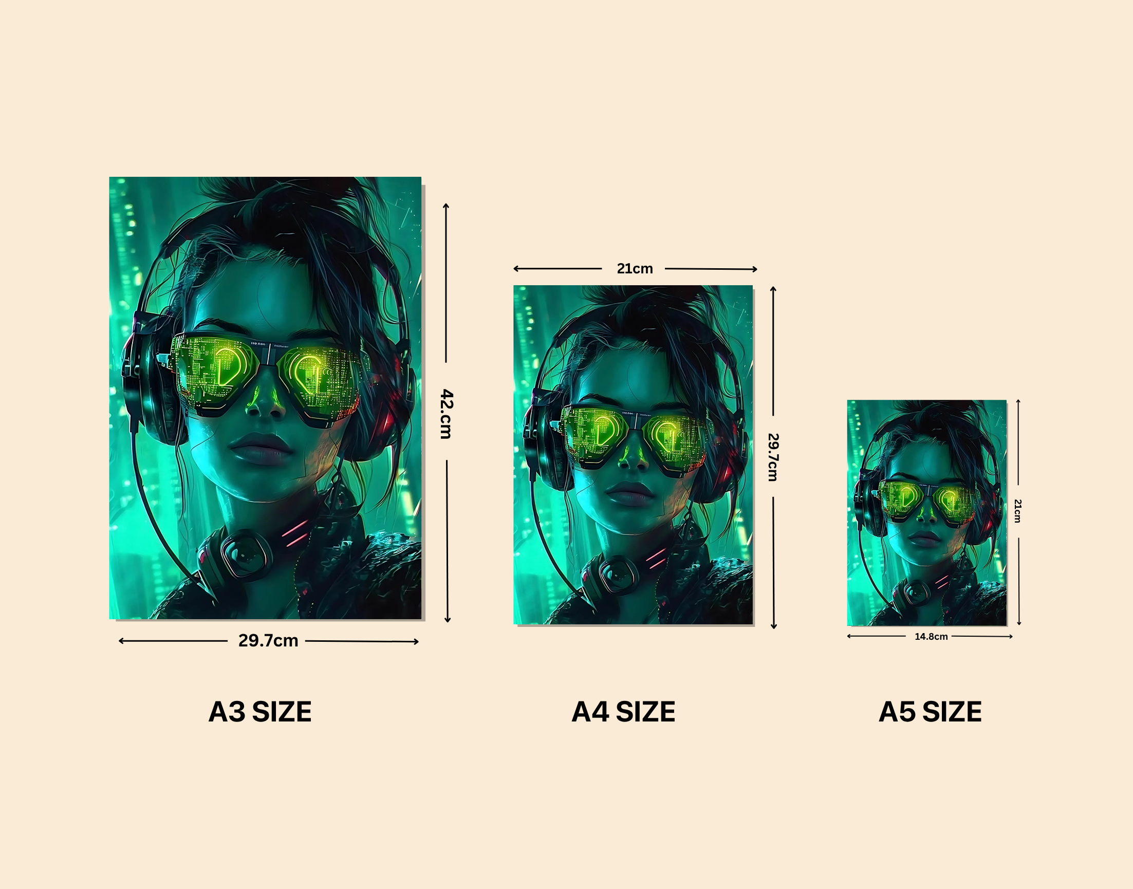 "AI women- Boss Look"- Shiny & Sturdy Metallic Poster Art That Pops & Sticks