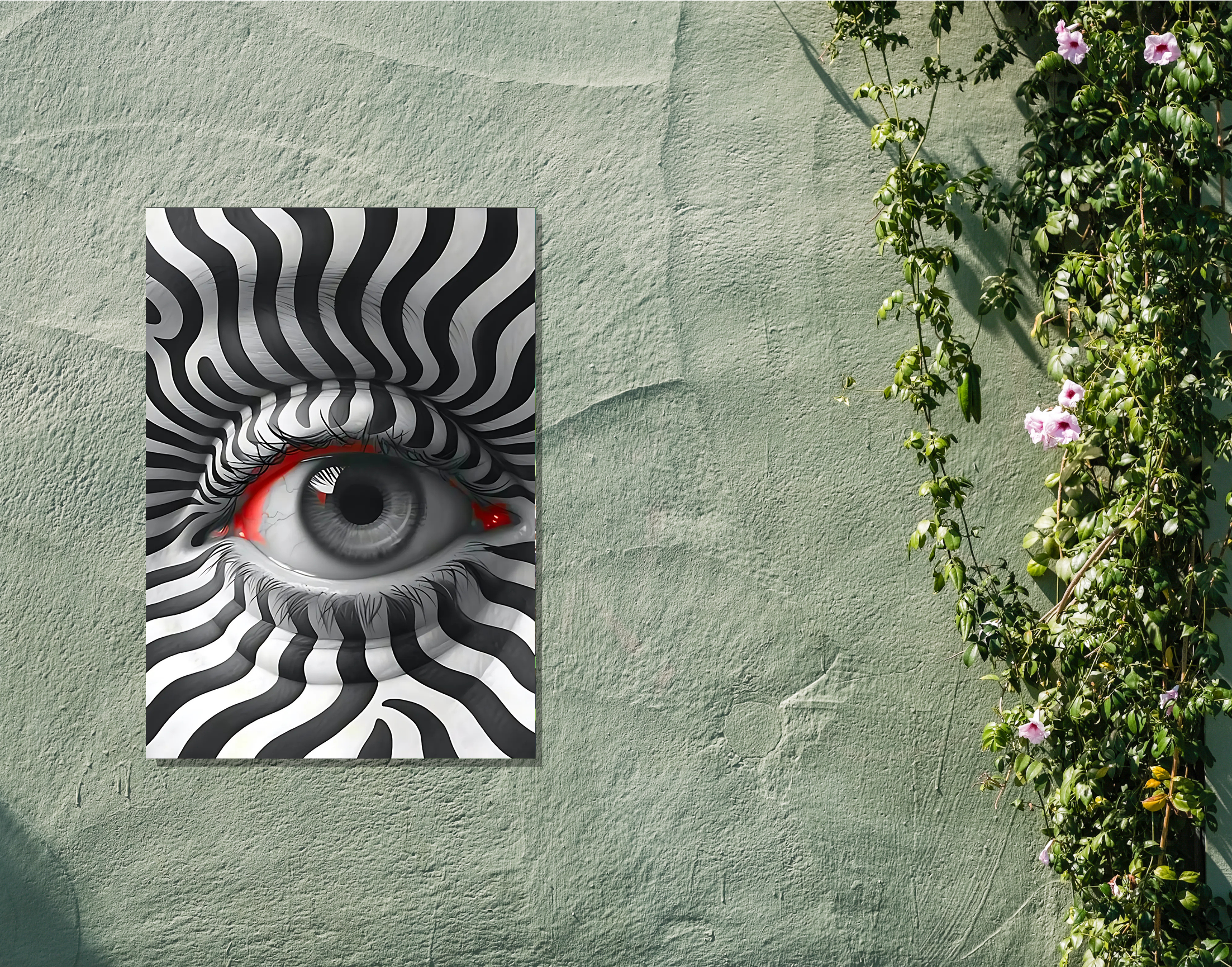 "EYE FOR AN EYE- Black & White"- Shiny & Sturdy Metallic Poster Art That Pops & Sticks