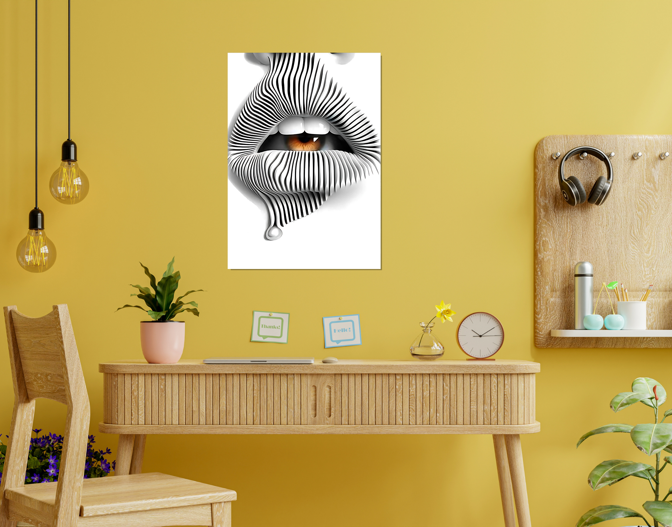 "EYE FOR AN EYE-LIP SYNC"- Shiny & Sturdy Metallic Poster Art That Pops & Sticks