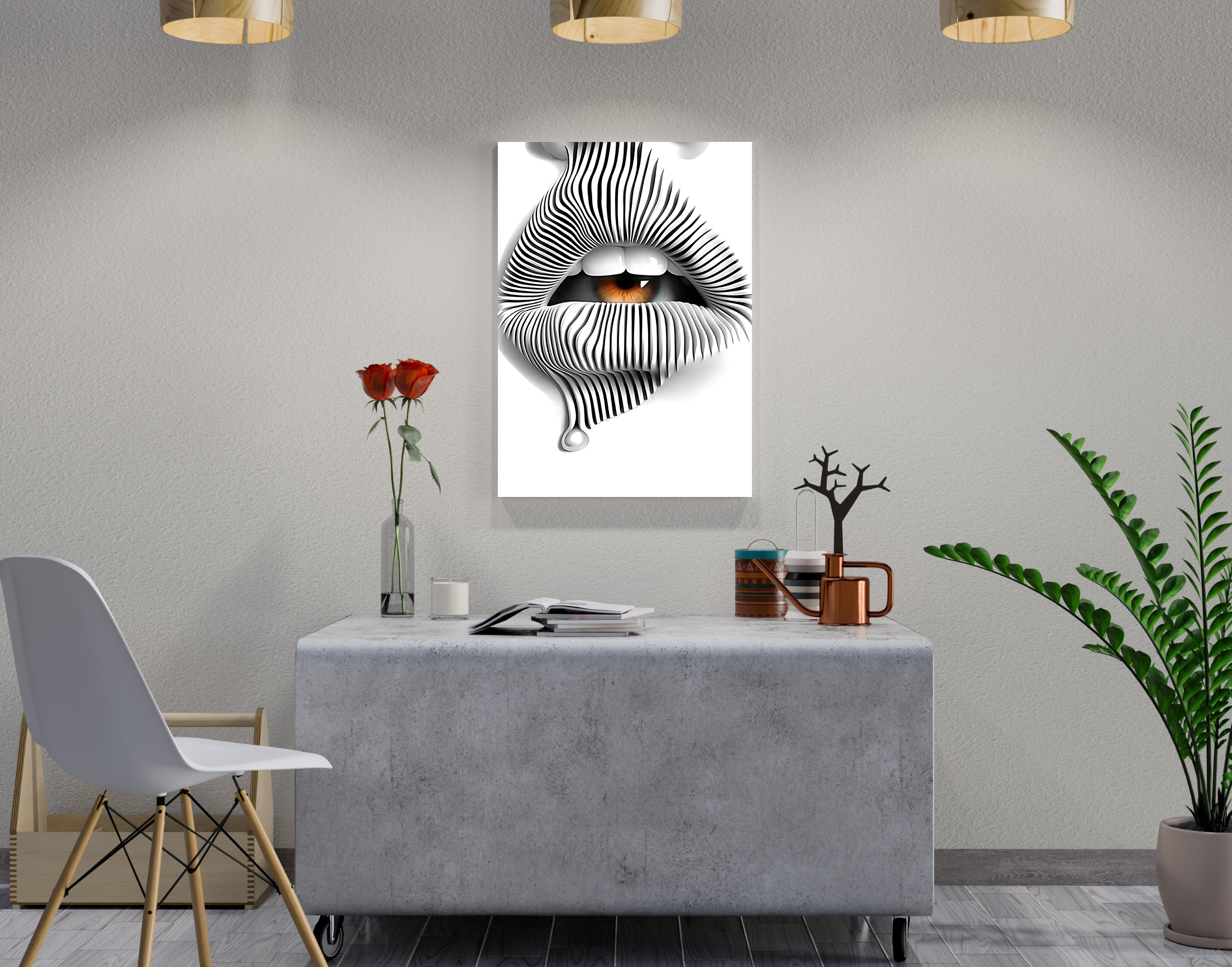 "EYE FOR AN EYE-LIP SYNC"- Shiny & Sturdy Metallic Poster Art That Pops & Sticks