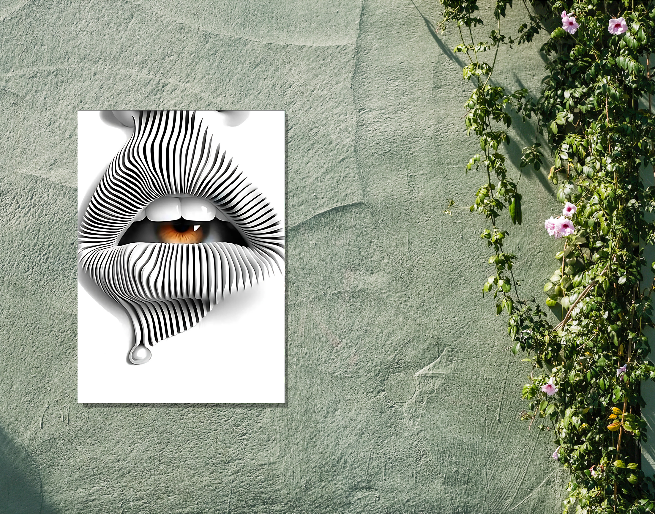 "EYE FOR AN EYE-LIP SYNC"- Shiny & Sturdy Metallic Poster Art That Pops & Sticks