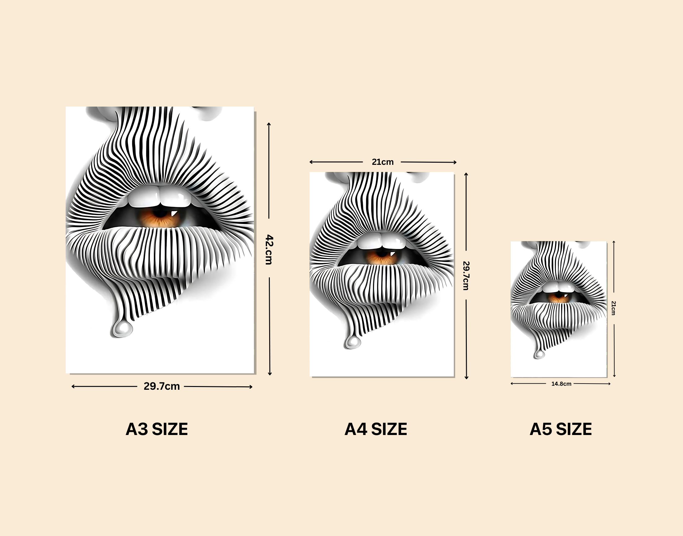 "EYE FOR AN EYE-LIP SYNC"- Shiny & Sturdy Metallic Poster Art That Pops & Sticks