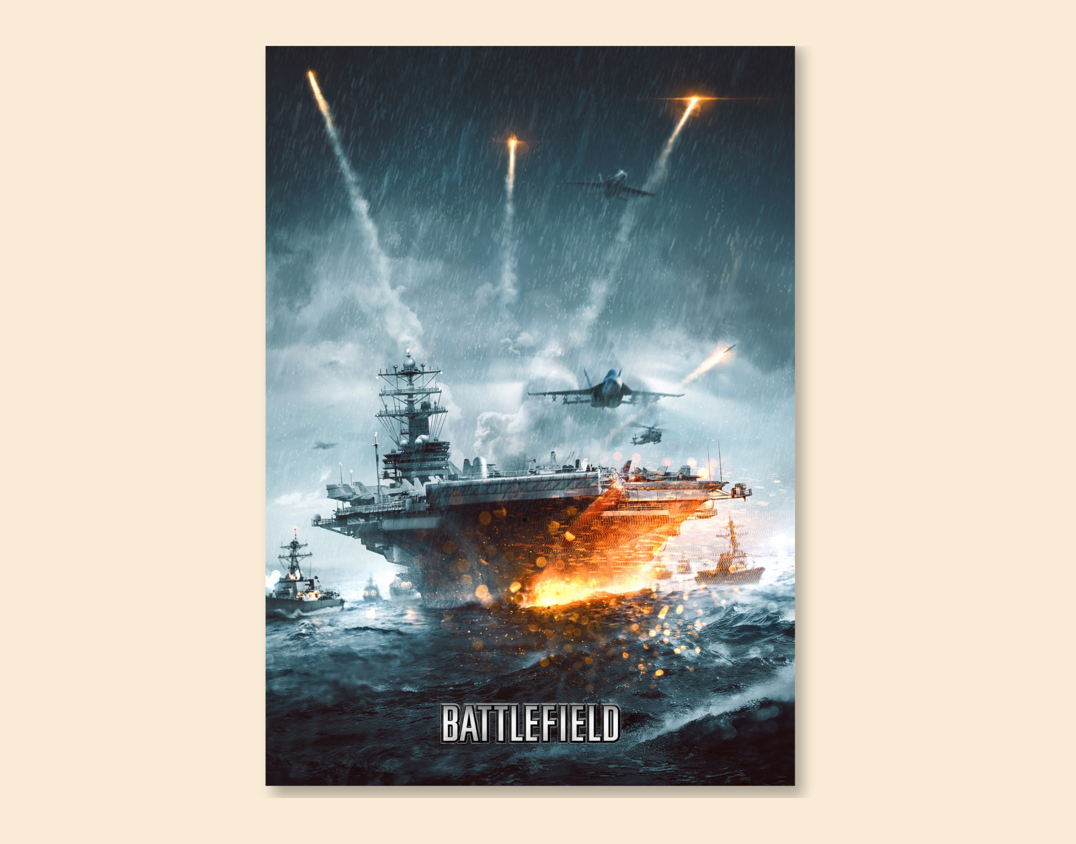 "BATTLEFIELD: WAR AGAINST THE EVIL"- Shiny & Sturdy Metallic Poster Art That Pops & Sticks (Literally!)