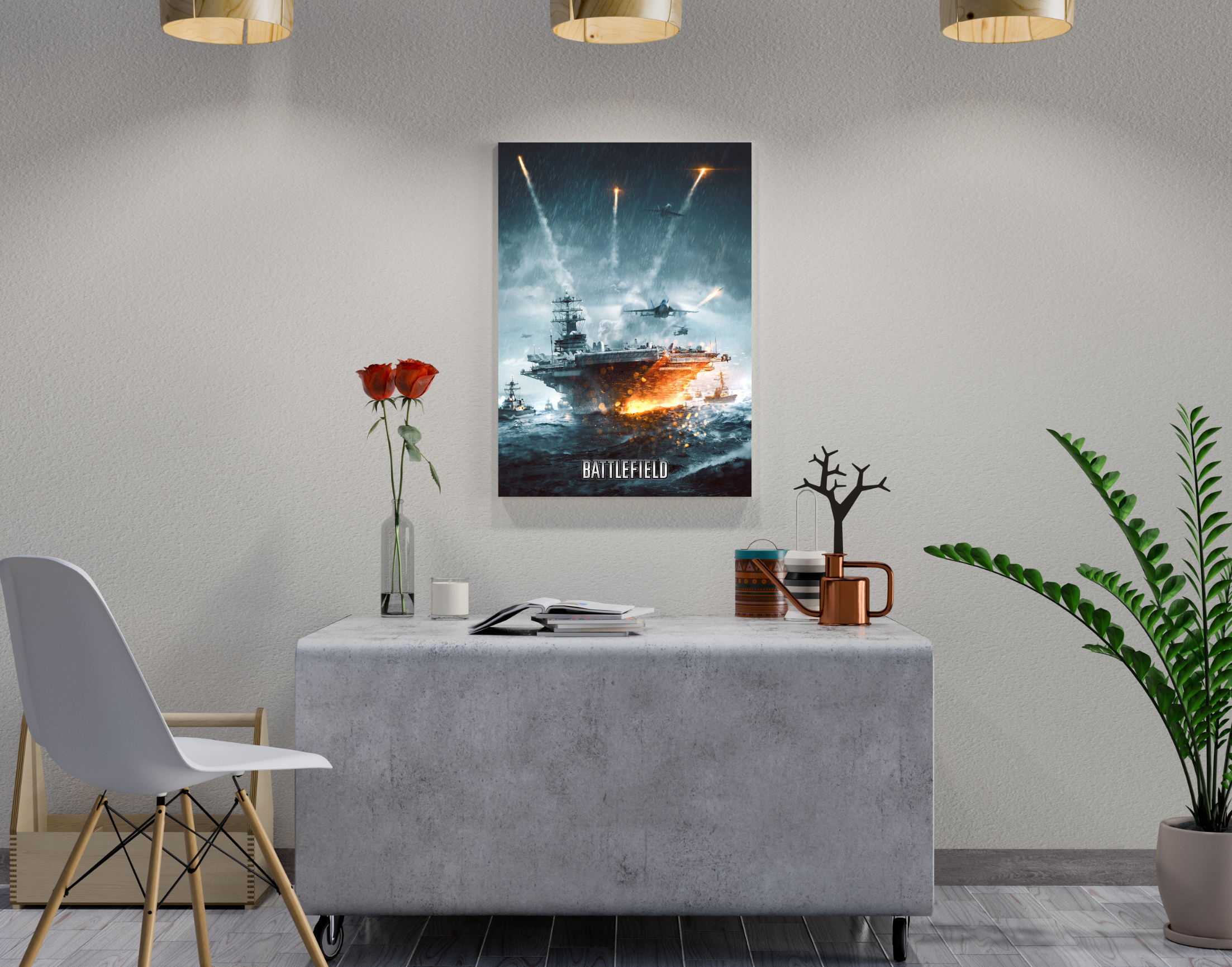 "BATTLEFIELD: WAR AGAINST THE EVIL"- Shiny & Sturdy Metallic Poster Art That Pops & Sticks (Literally!)