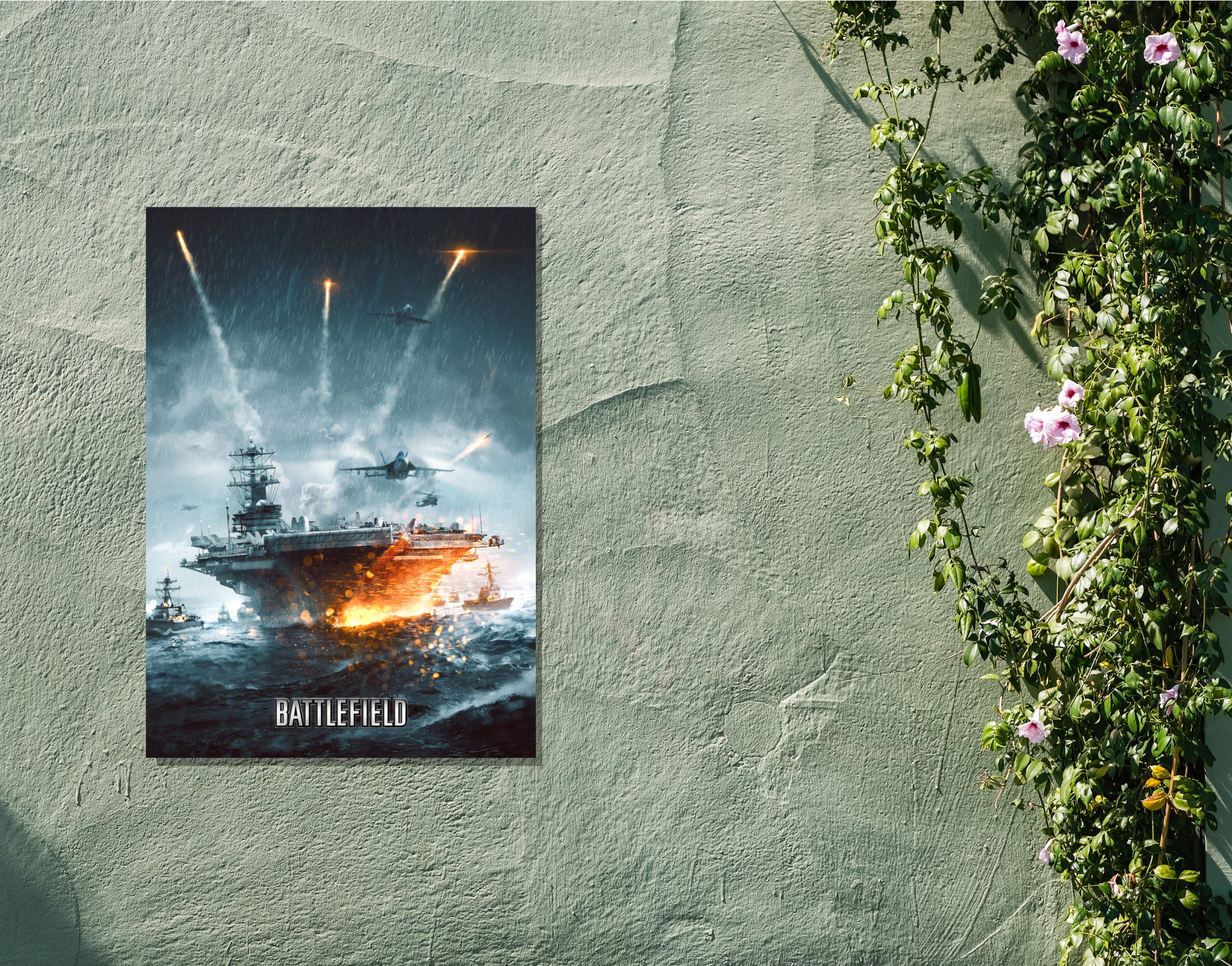 "BATTLEFIELD: WAR AGAINST THE EVIL"- Shiny & Sturdy Metallic Poster Art That Pops & Sticks (Literally!)