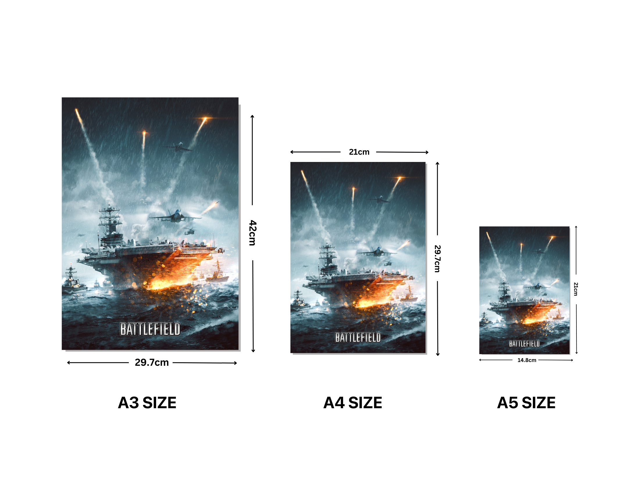 "BATTLEFIELD: WAR AGAINST THE EVIL"- Shiny & Sturdy Metallic Poster Art That Pops & Sticks (Literally!)