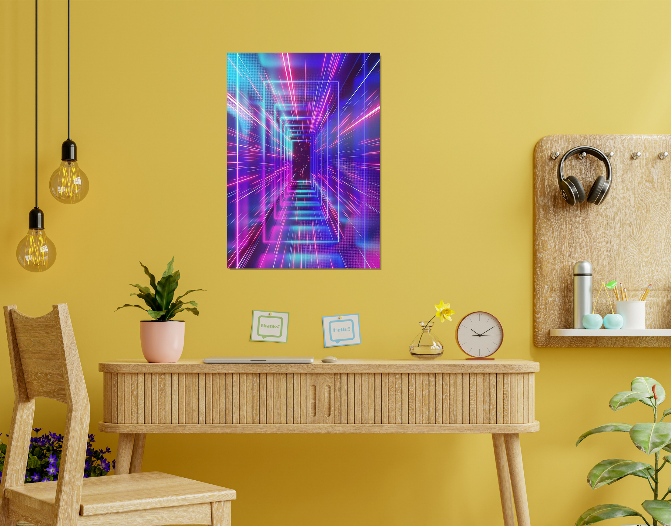 "AI Robot Doorway"- Shiny & Sturdy Metallic Poster Art That Pops & Sticks