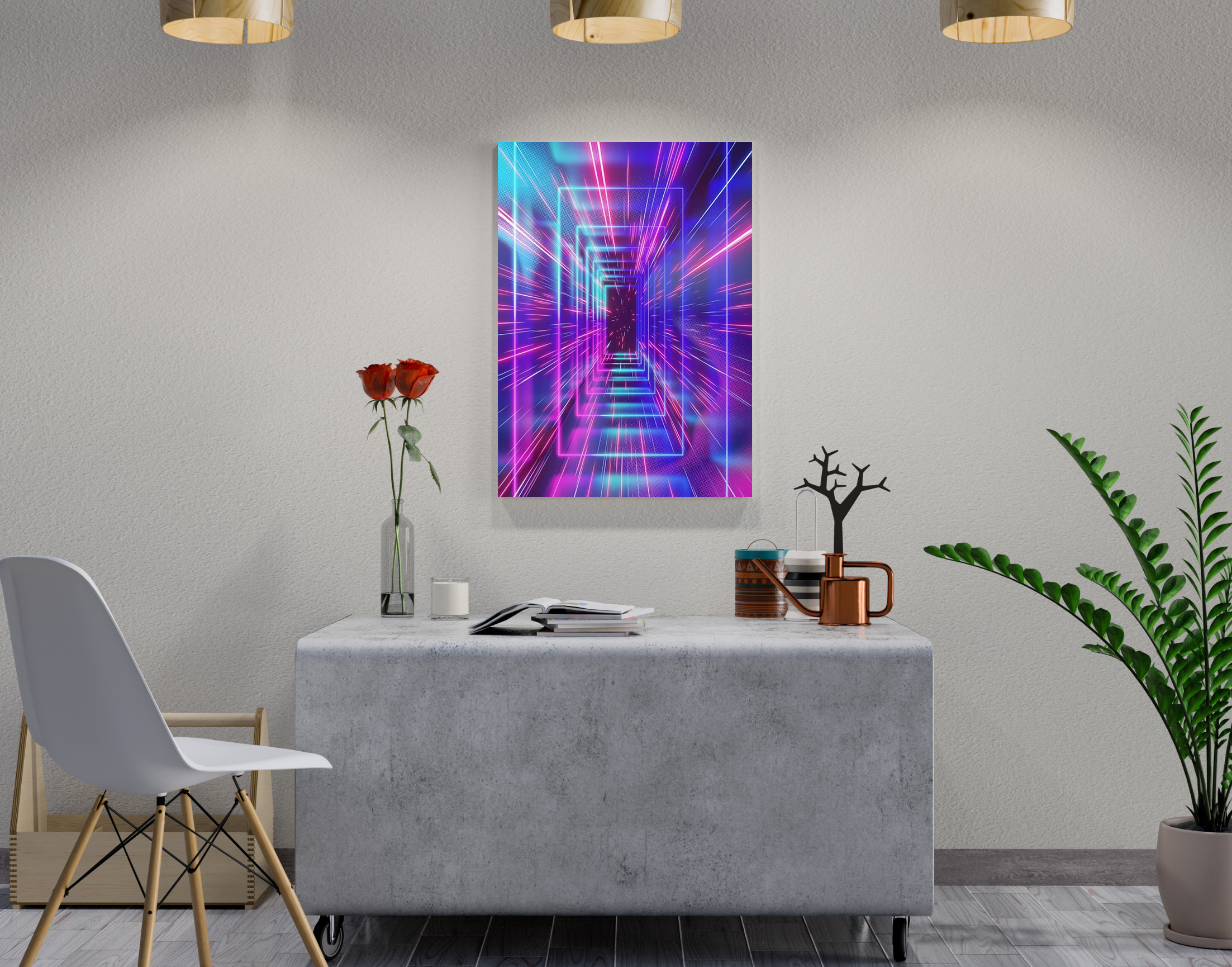 "AI Robot Doorway"- Shiny & Sturdy Metallic Poster Art That Pops & Sticks