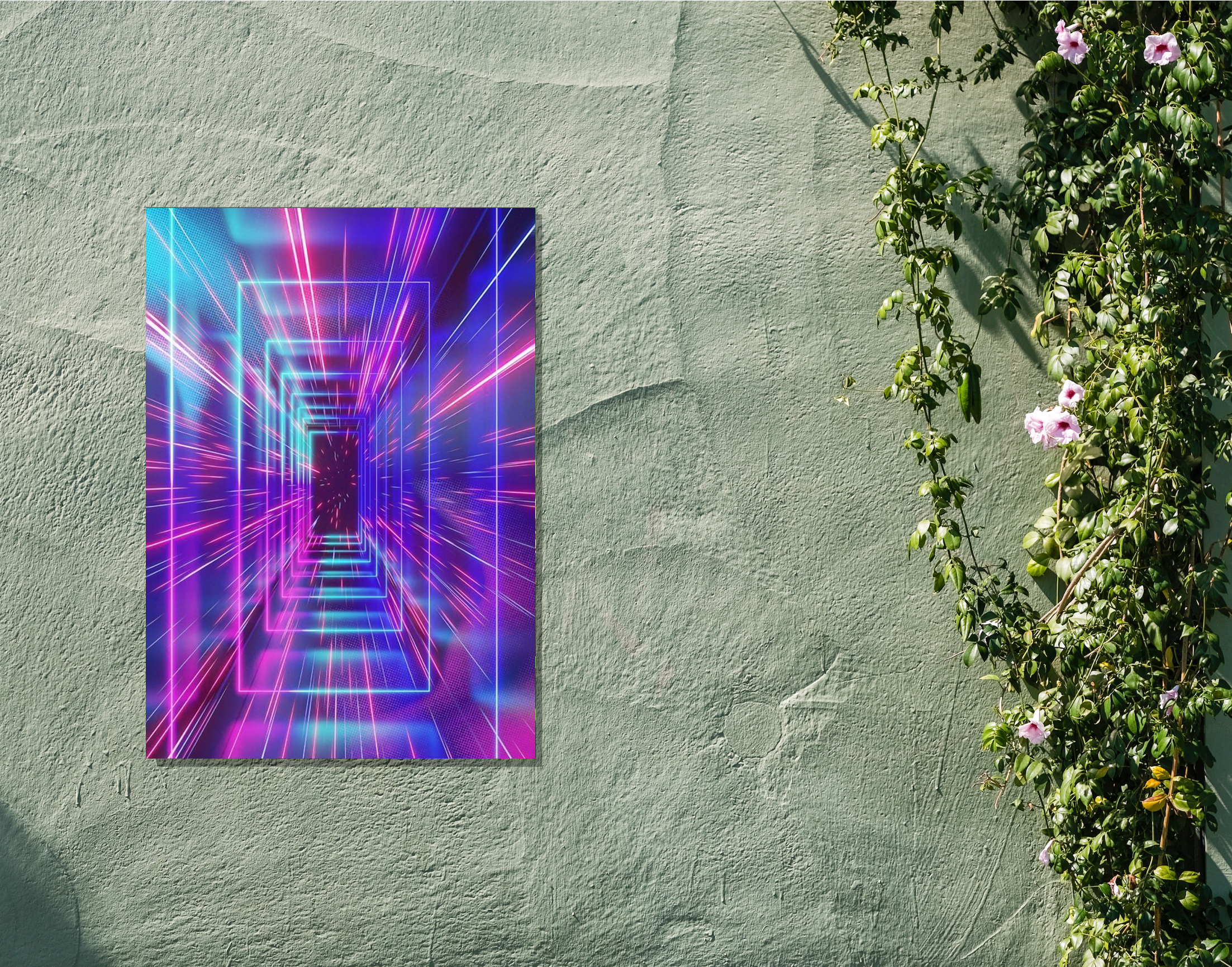 "AI Robot Doorway"- Shiny & Sturdy Metallic Poster Art That Pops & Sticks
