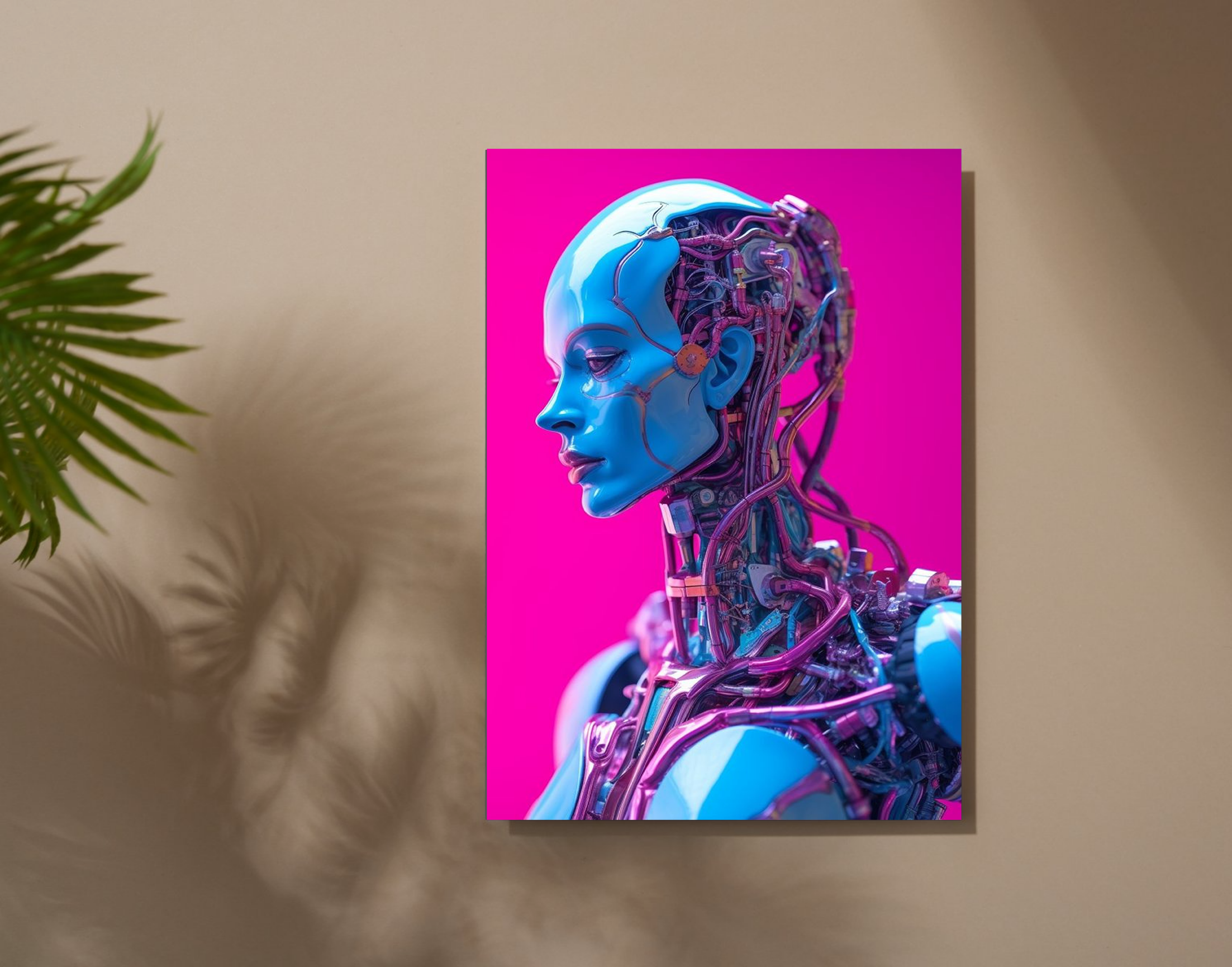 "AI Robot version women"- Shiny & Sturdy Metallic Poster Art That Pops & Sticks