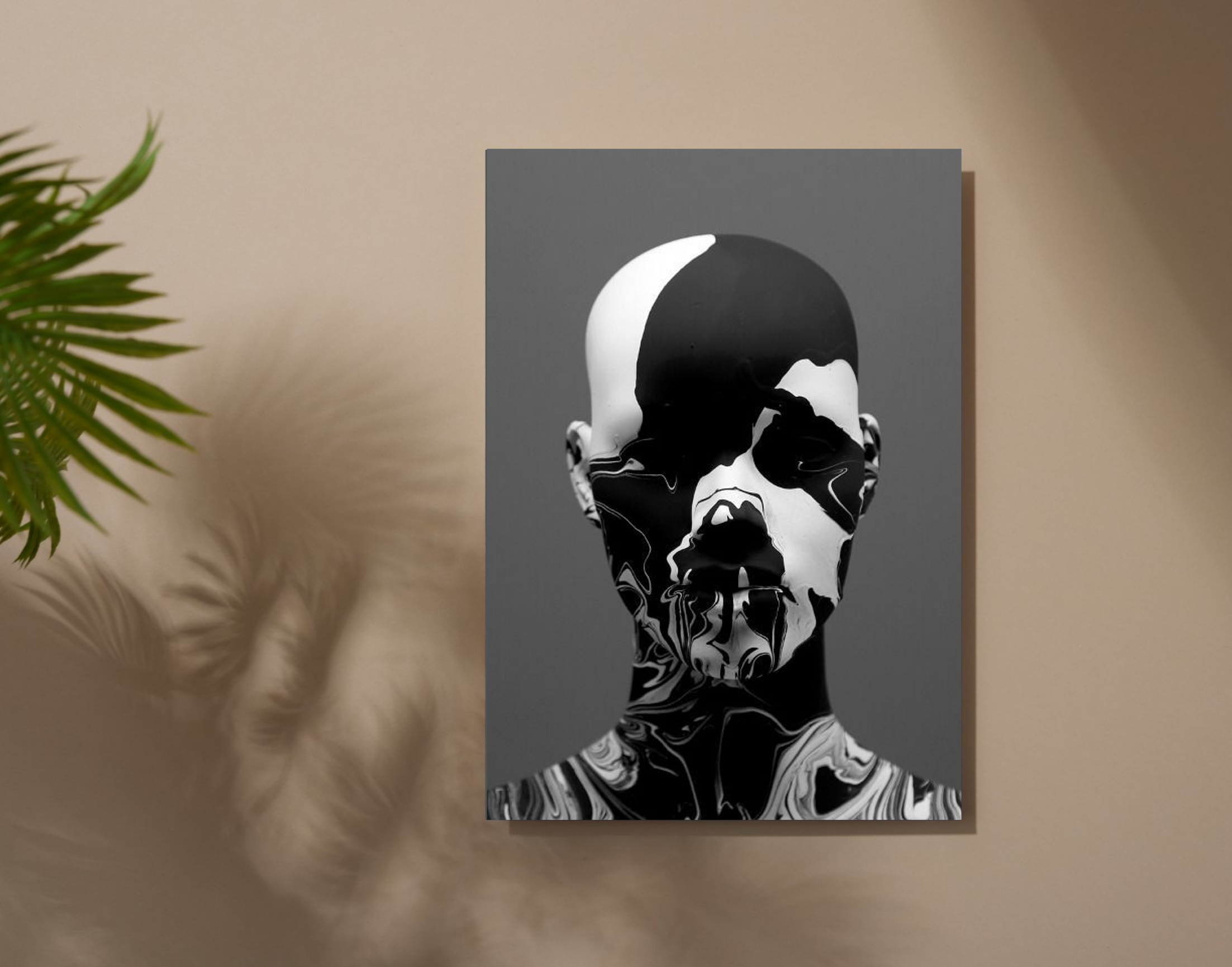 "I AM ROBOT-Black And White"- Shiny & Sturdy Metallic Poster Art That Pops & Sticks