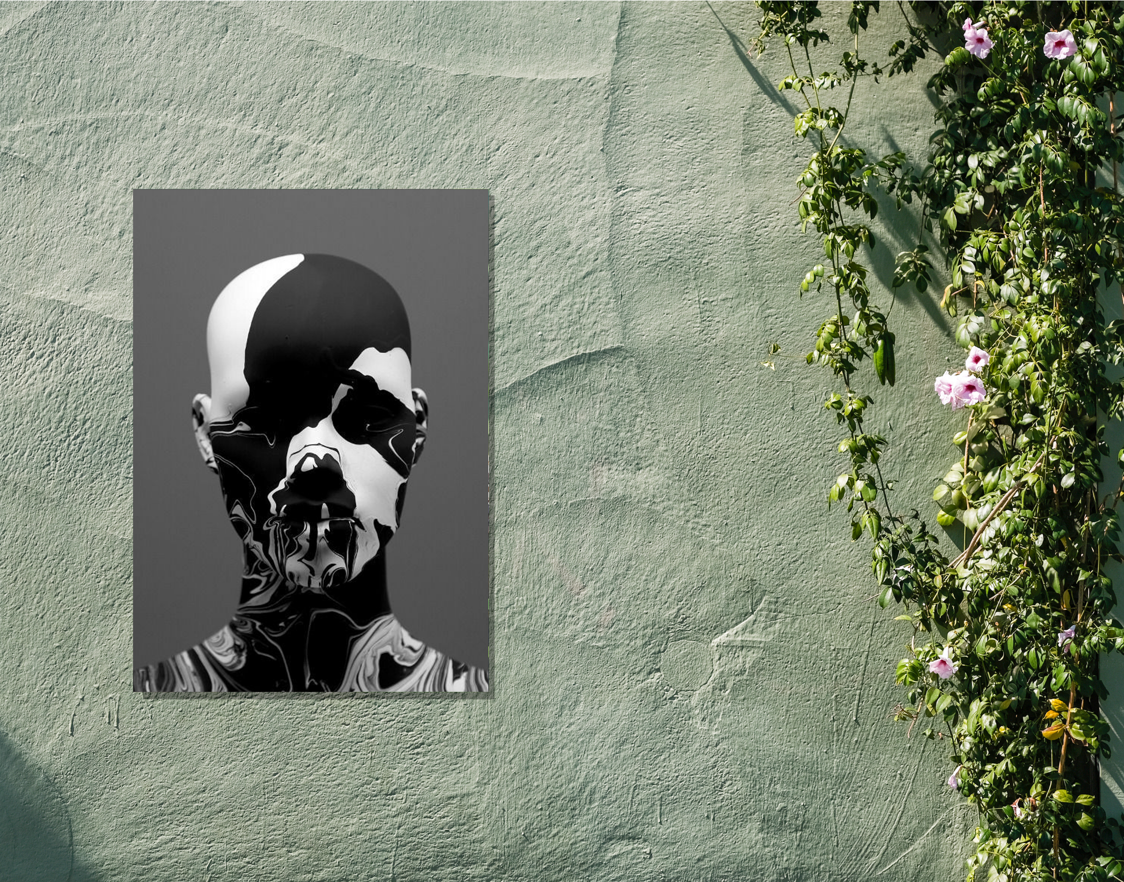 "I AM ROBOT-Black And White"- Shiny & Sturdy Metallic Poster Art That Pops & Sticks