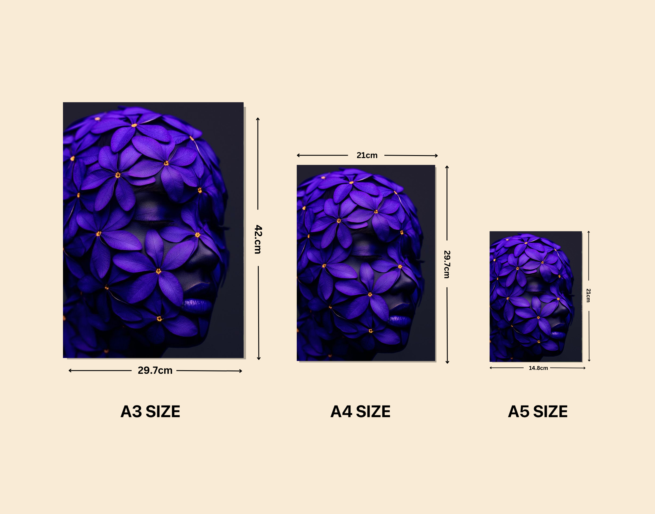 "I AM ROBOT-FLOWER WOMEN"- Shiny & Sturdy Metallic Poster Art That Pops & Sticks