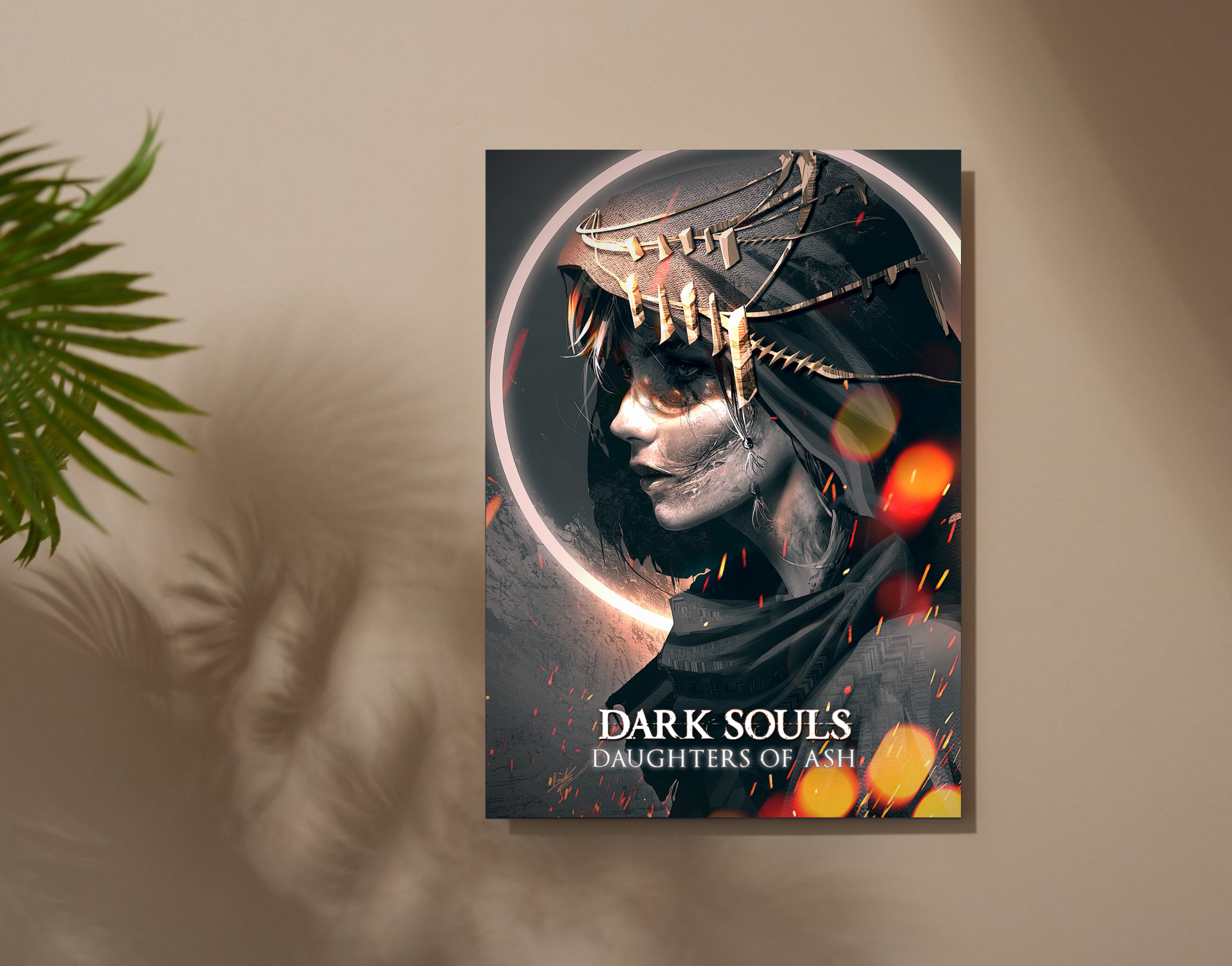"DARK SOULS: DAUGHTERS OF ASH- GAMING"- Shiny & Sturdy Metallic Poster Art That Pops & Sticks (Literally!)