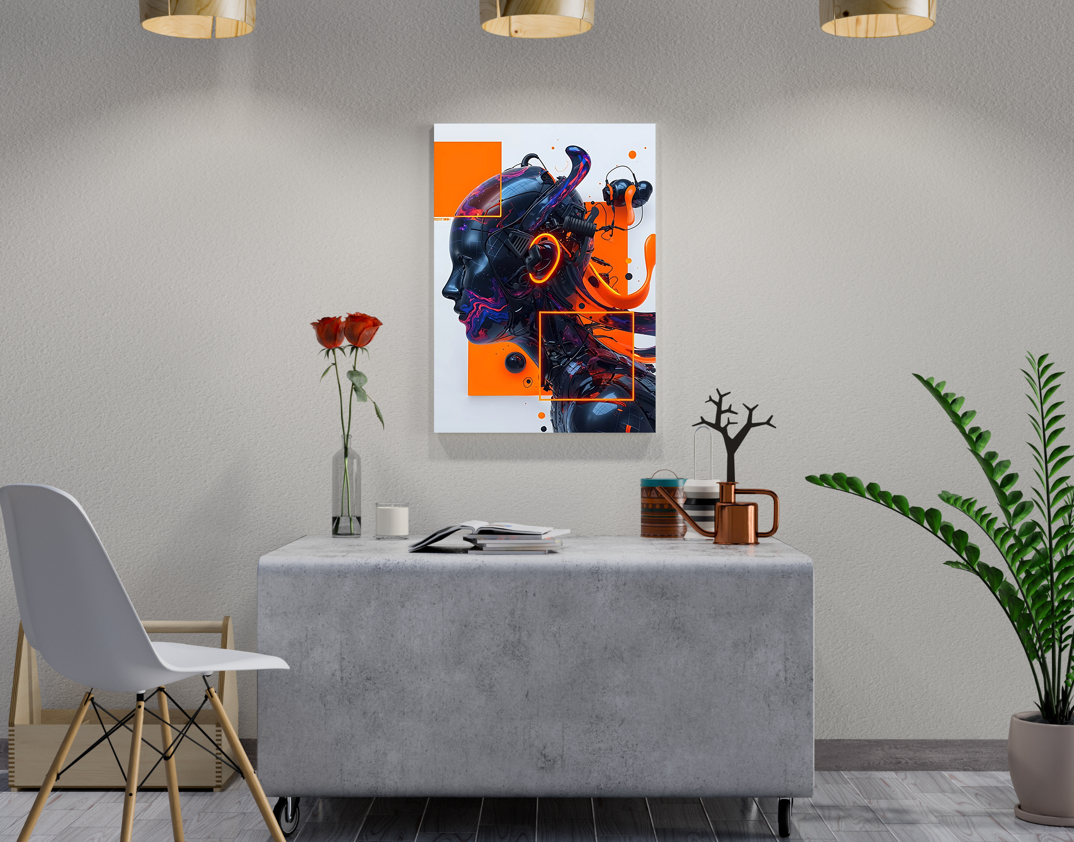 "Flow Like Lava-Orange Splash"- Shiny & Sturdy Metallic Poster Art That Pops & Sticks
