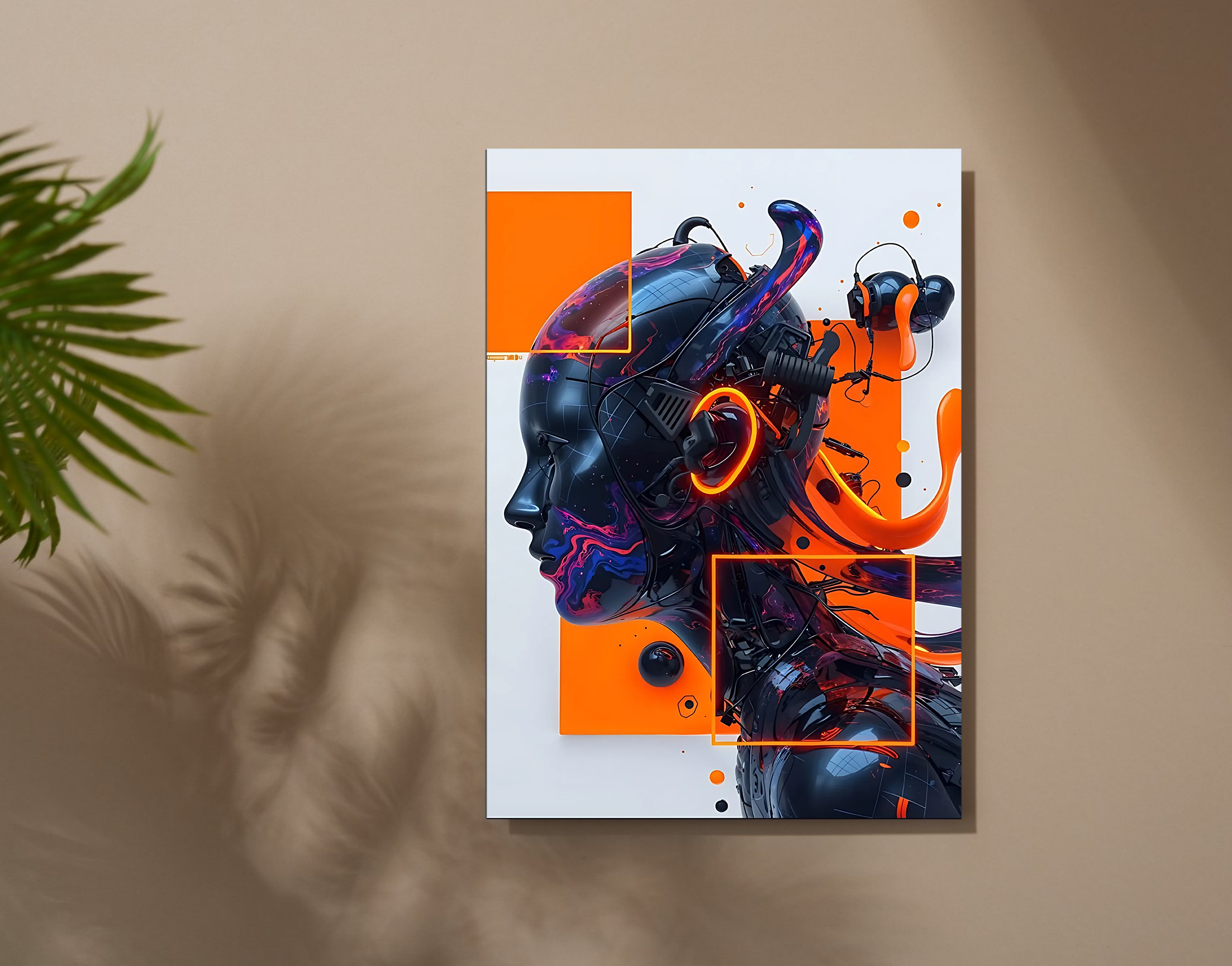 "Flow Like Lava-Orange Splash"- Shiny & Sturdy Metallic Poster Art That Pops & Sticks