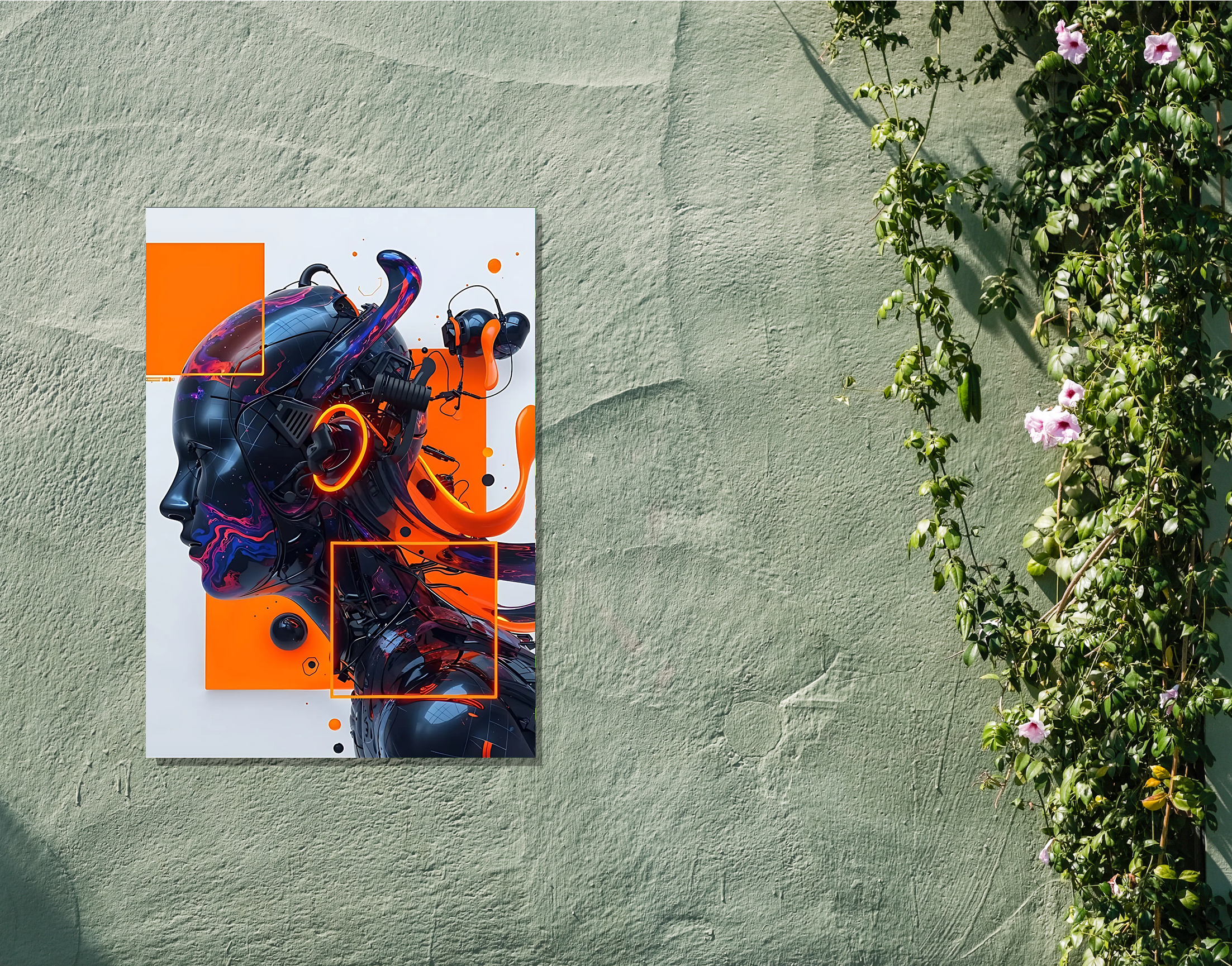 "Flow Like Lava-Orange Splash"- Shiny & Sturdy Metallic Poster Art That Pops & Sticks