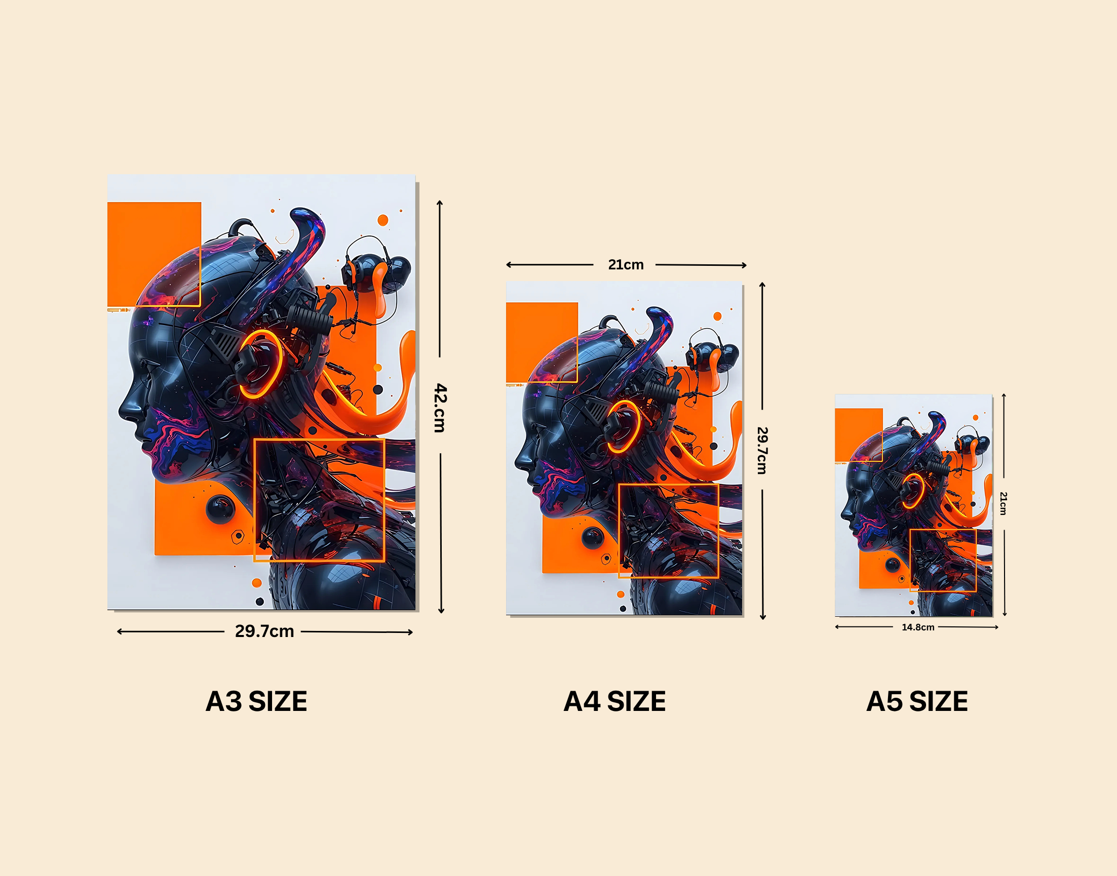 "Flow Like Lava-Orange Splash"- Shiny & Sturdy Metallic Poster Art That Pops & Sticks