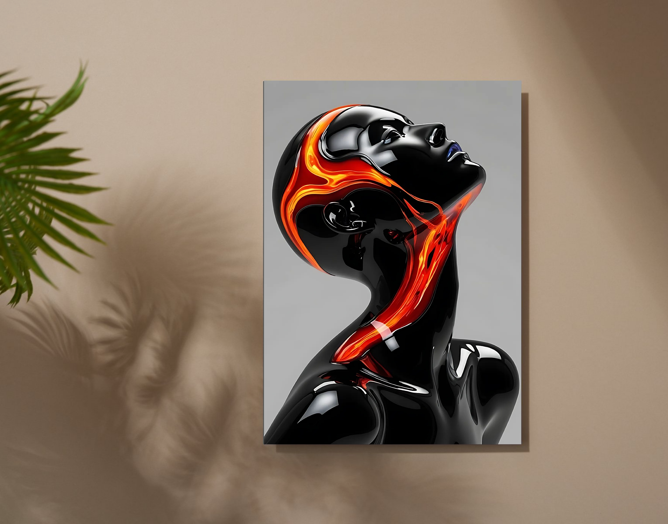 "Flow Like Lava-Orange Vein"- Shiny & Sturdy Metallic Poster Art That Pops & Sticks