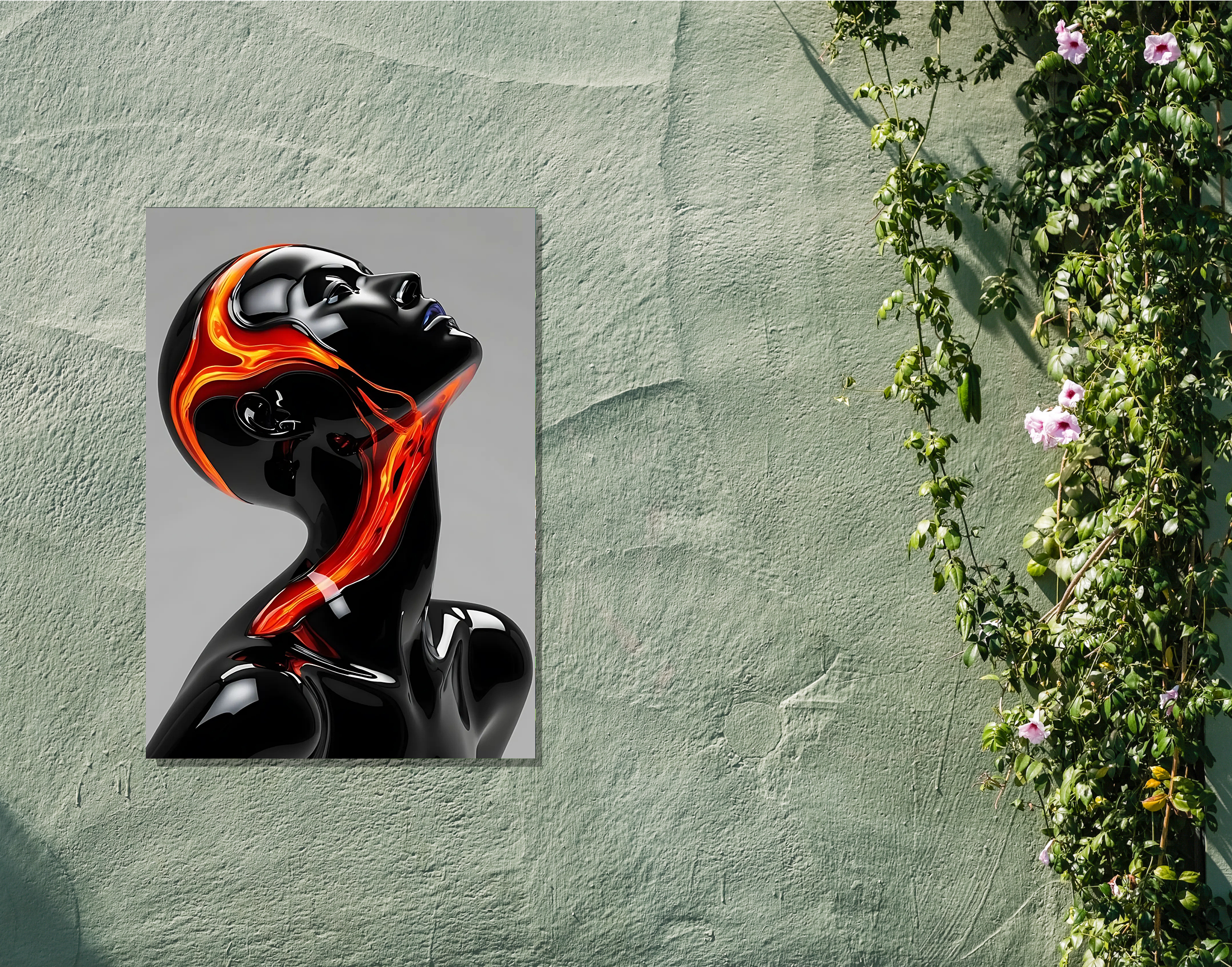 "Flow Like Lava-Orange Vein"- Shiny & Sturdy Metallic Poster Art That Pops & Sticks