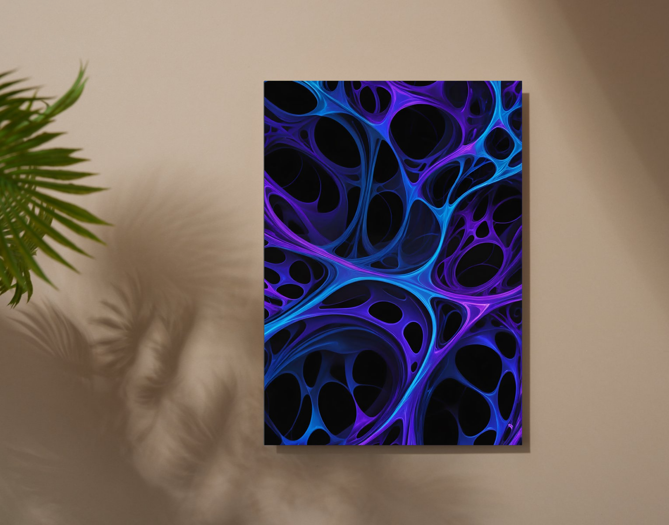 "Blue Web Abstract Theme"- Shiny & Sturdy Metallic Poster Art That Pops & Sticks