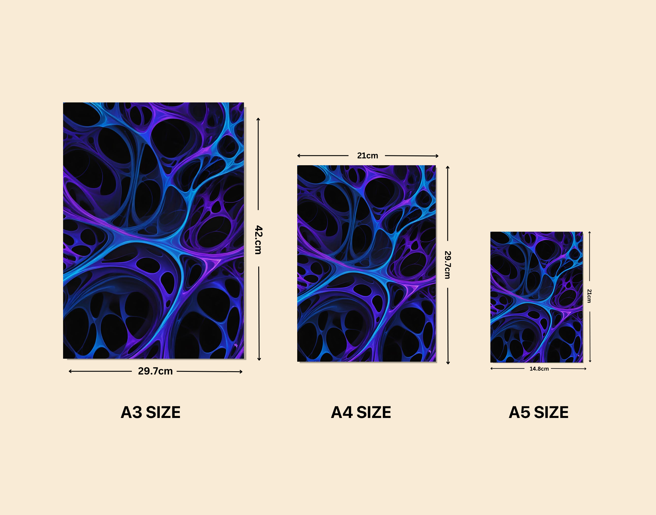 "Blue Web Abstract Theme"- Shiny & Sturdy Metallic Poster Art That Pops & Sticks