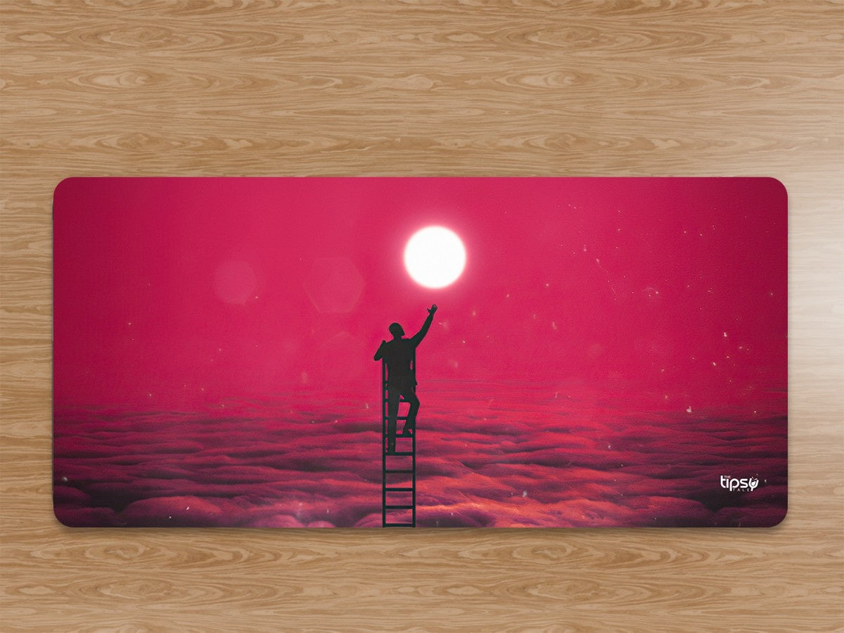 "Boy ascending stairs to the moon" Gaming Mousepad Elevate Your Gaming Experience