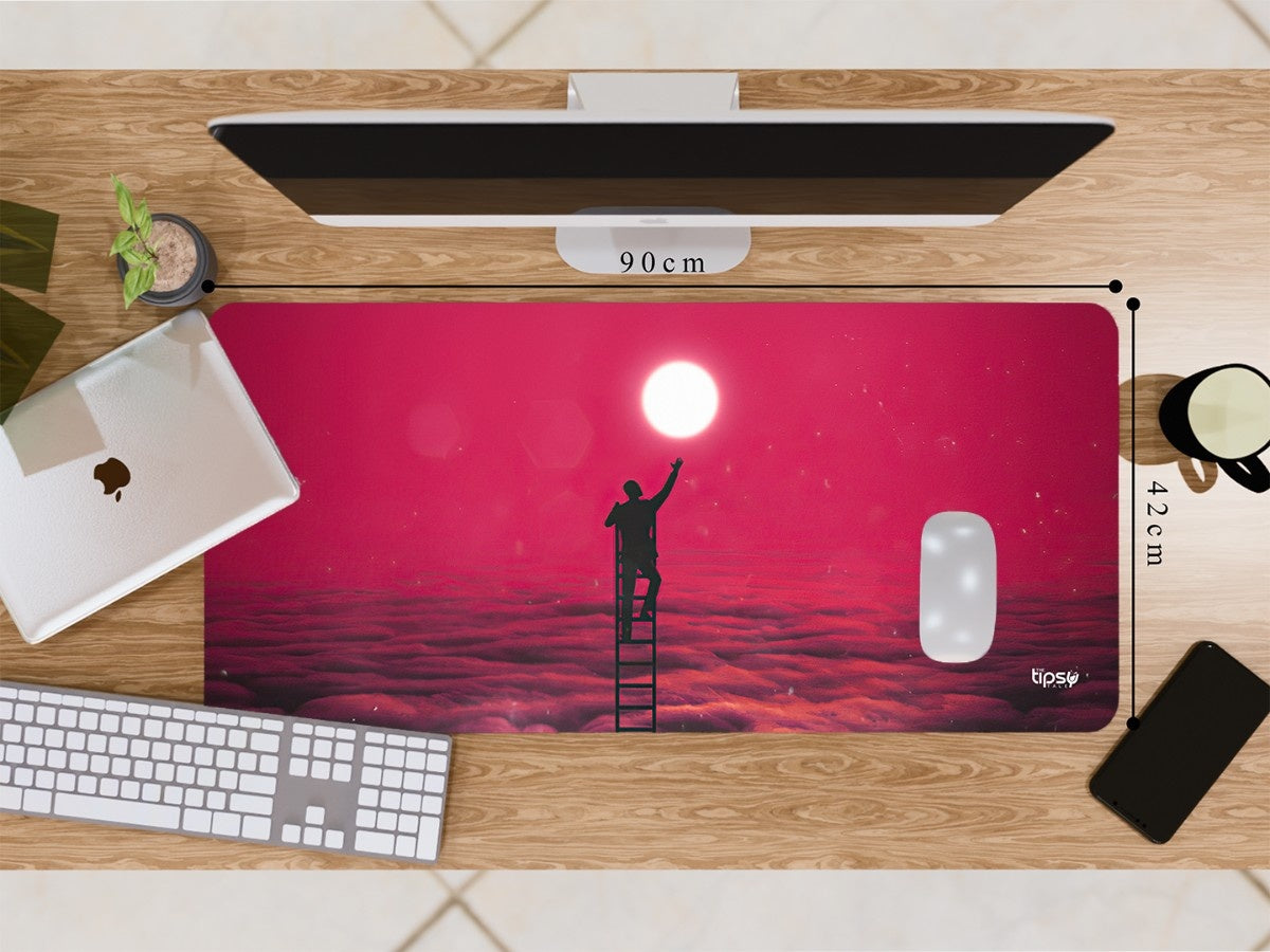 "Boy ascending stairs to the moon" Gaming Mousepad Elevate Your Gaming Experience