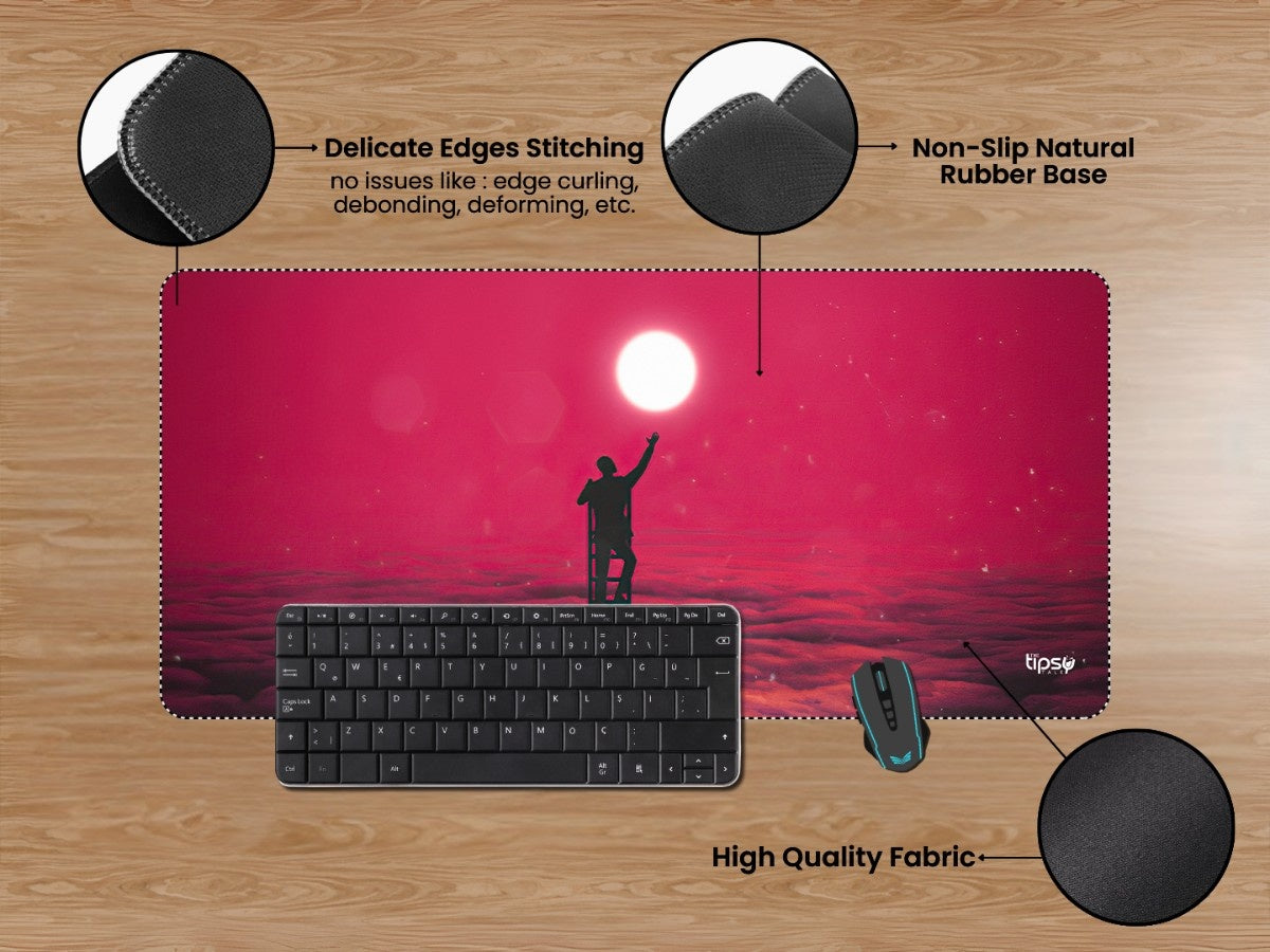 "Boy ascending stairs to the moon" Gaming Mousepad Elevate Your Gaming Experience