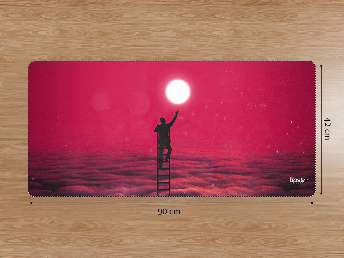 "Boy ascending stairs to the moon" Gaming Mousepad Elevate Your Gaming Experience