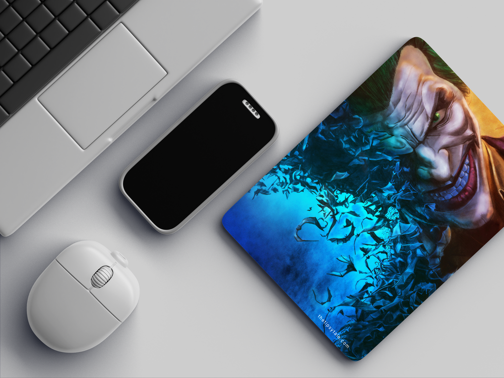 "JOKER FADING INTO BATS" Mousepad Enhance Your Workspace with Style
