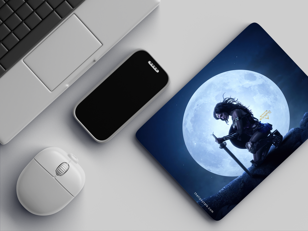 "WONDER WOMAN WITH MOON" Mousepad Enhance Your Workspace with Style