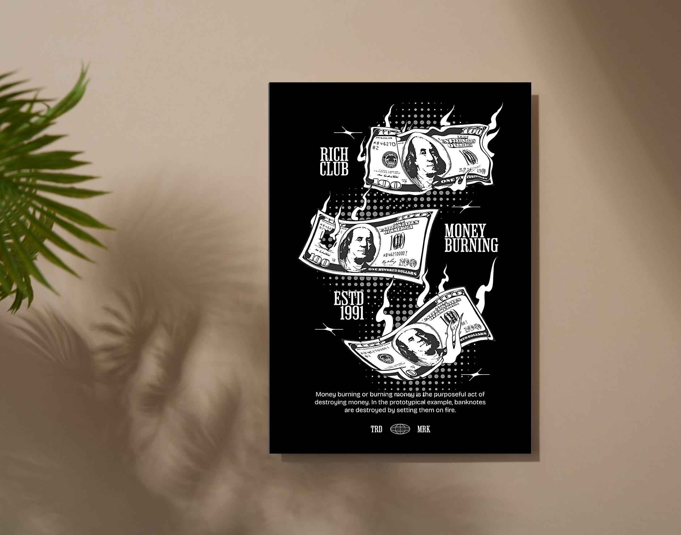 "Money Money Money- Rich World"- Shiny & Sturdy Metallic Poster Art That Pops & Sticks