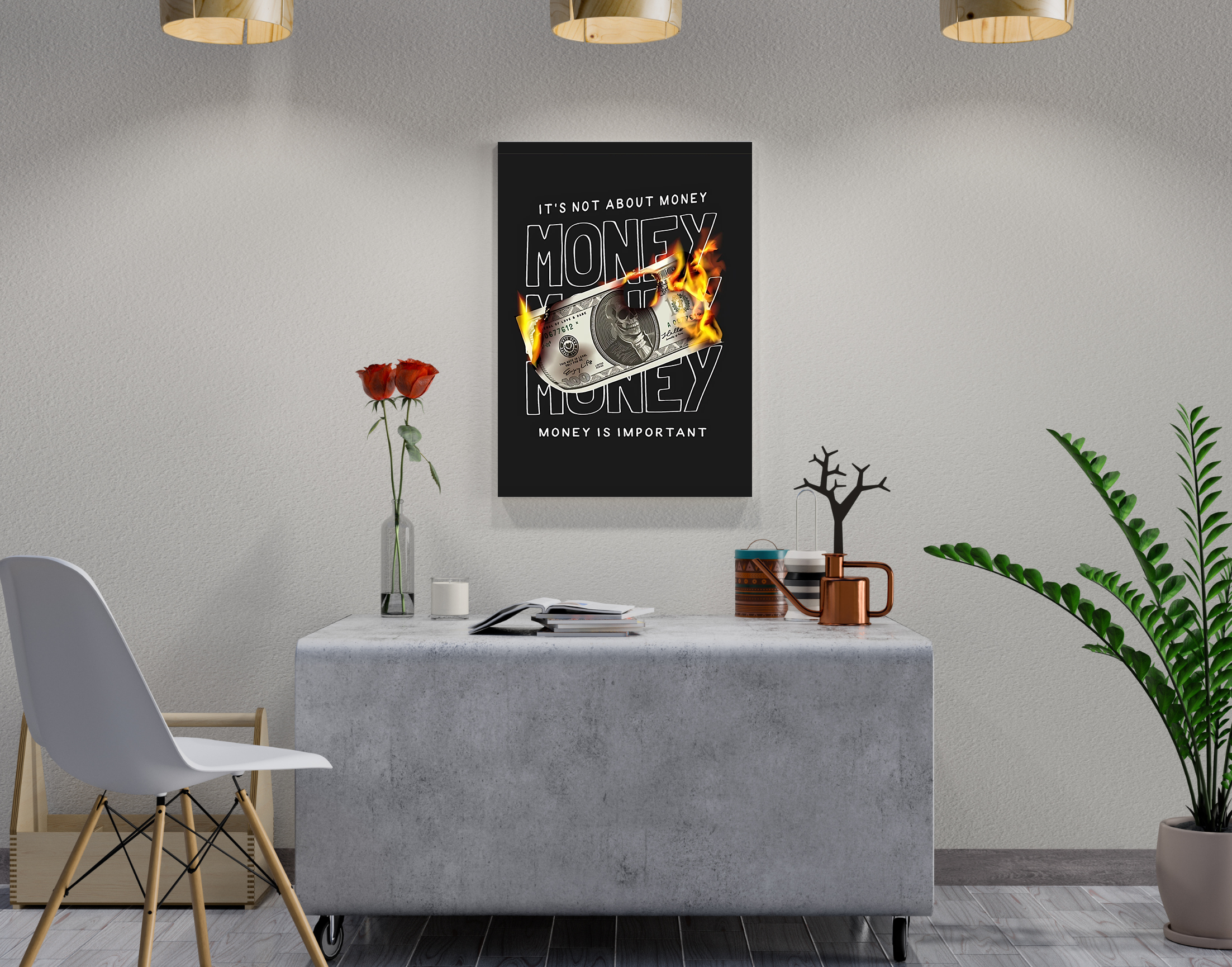"Its Not About the money"- Shiny & Sturdy Metallic Poster Art That Pops & Sticks