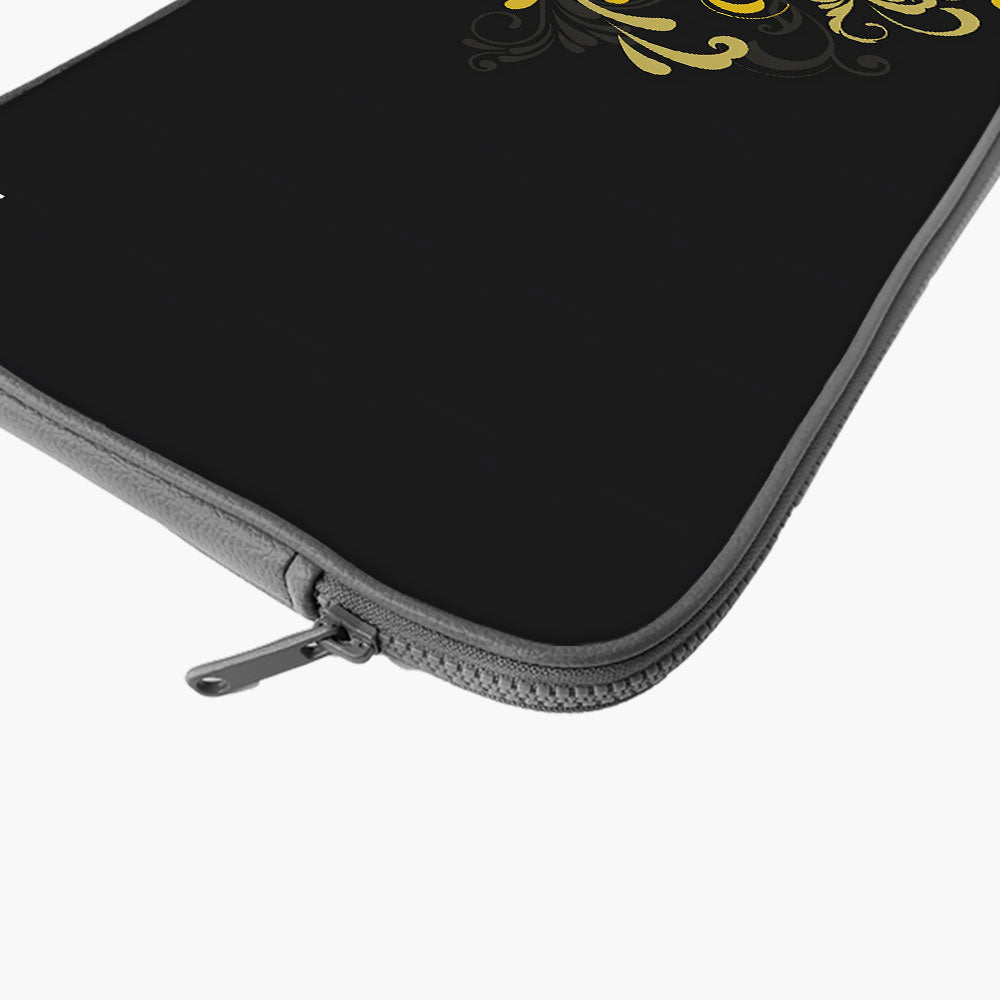 " Black Abstract Leaf" Laptop Sleeves:Bold Modern Design for Every Size