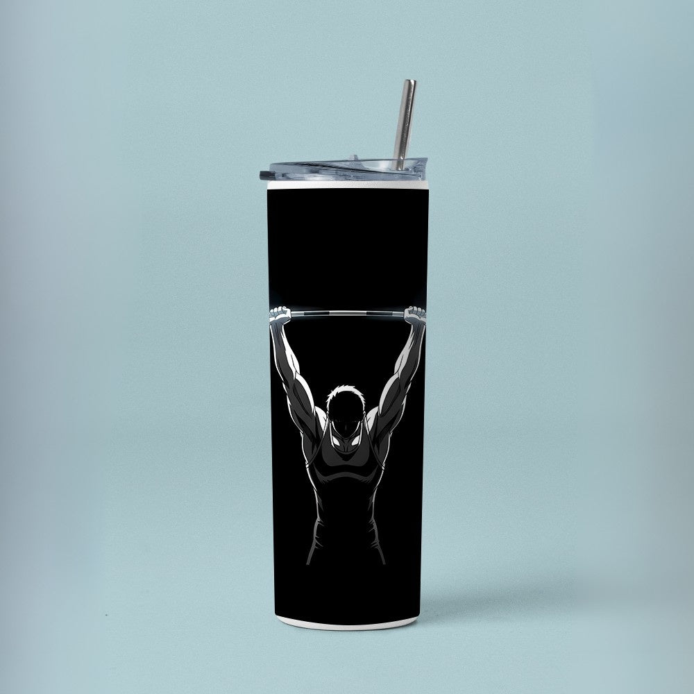 "Power: Weightlifter" Tumbler with Metal Straw